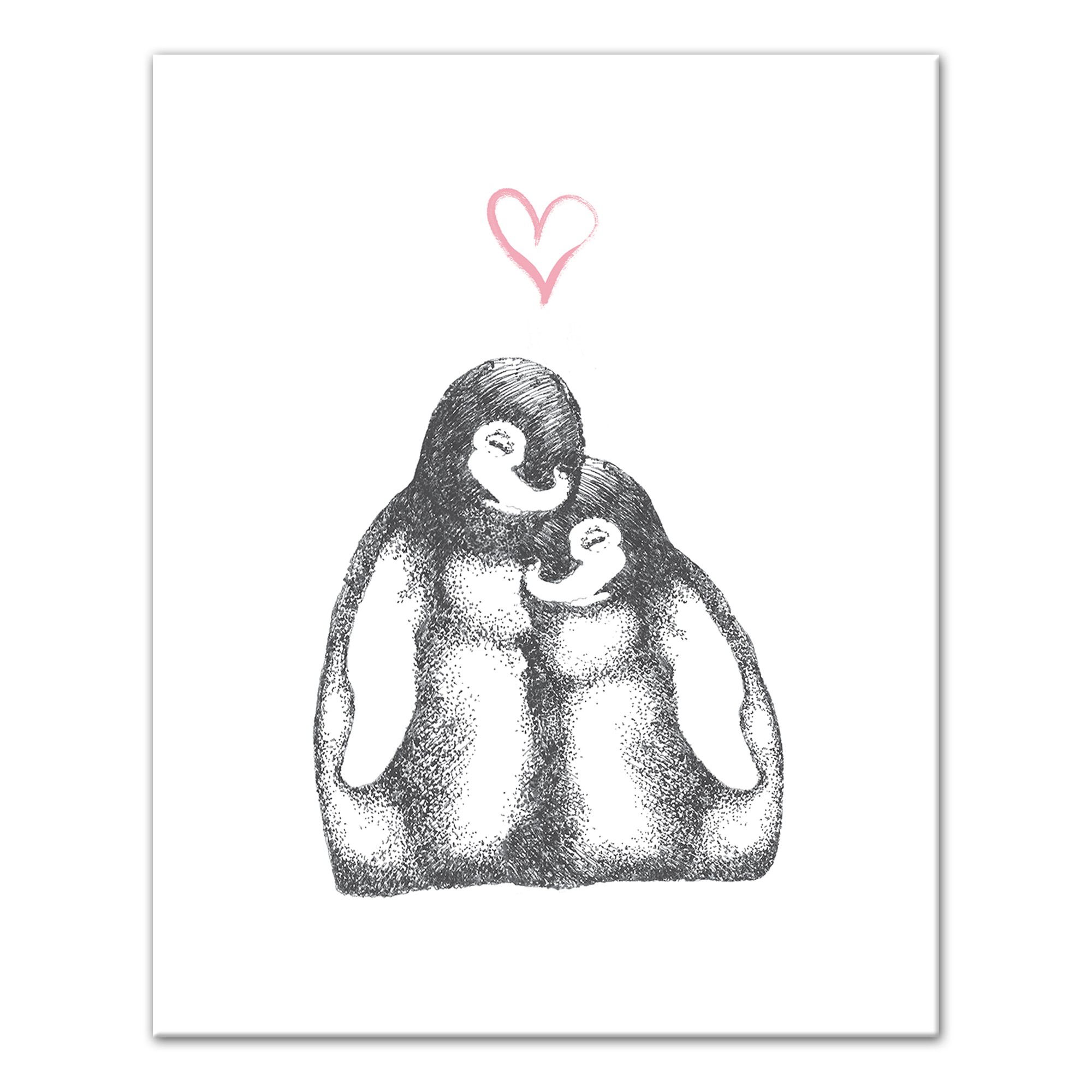 Penguin Love Canvas Wall Art