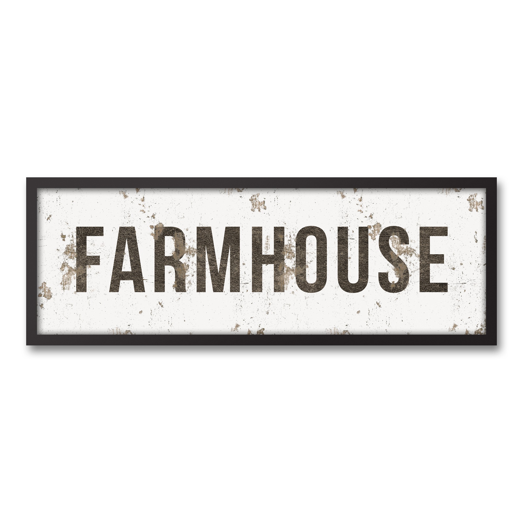 Distressed Farmhouse 12x36 Black Framed Canvas