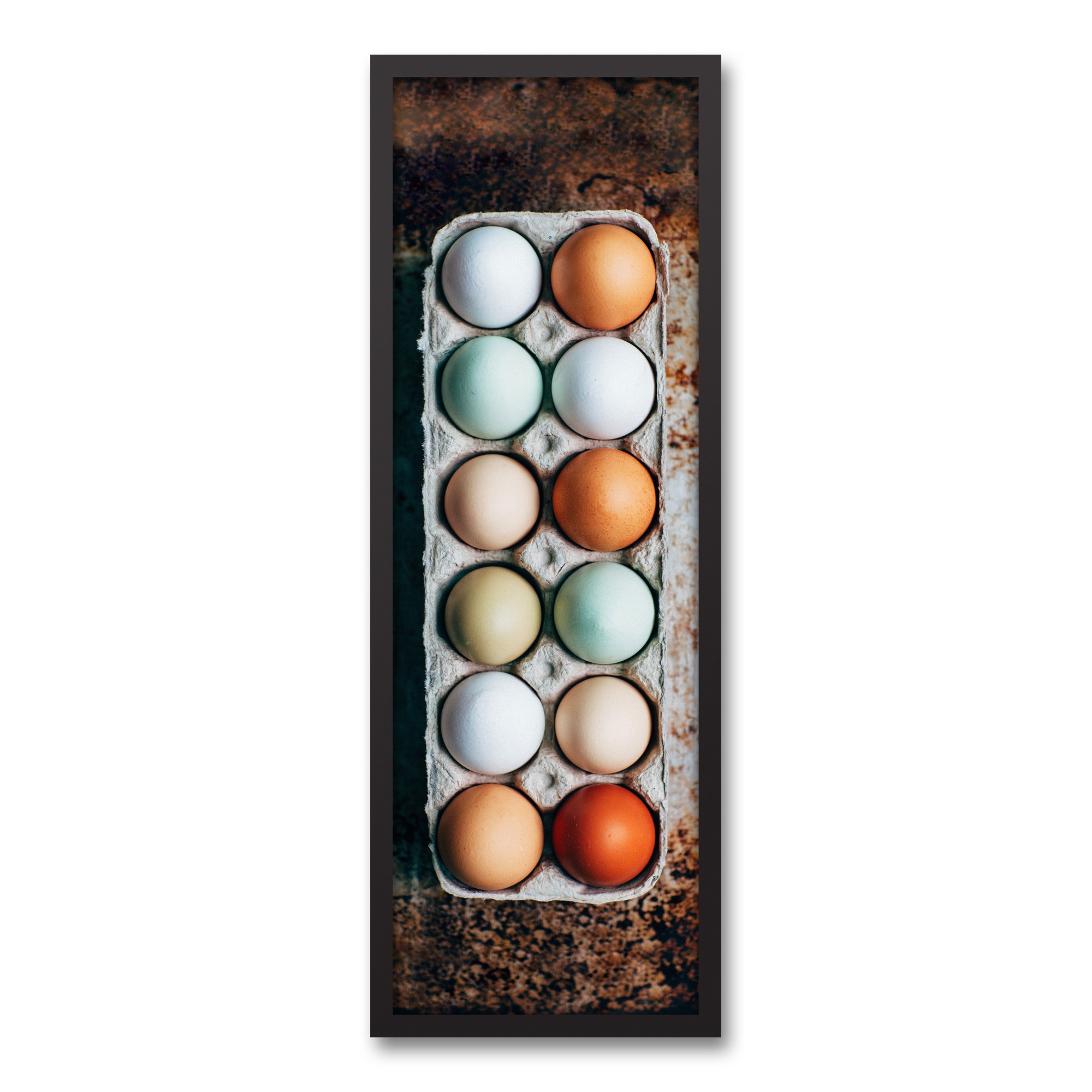 Fresh Eggs 12x36 Black Framed Canvas
