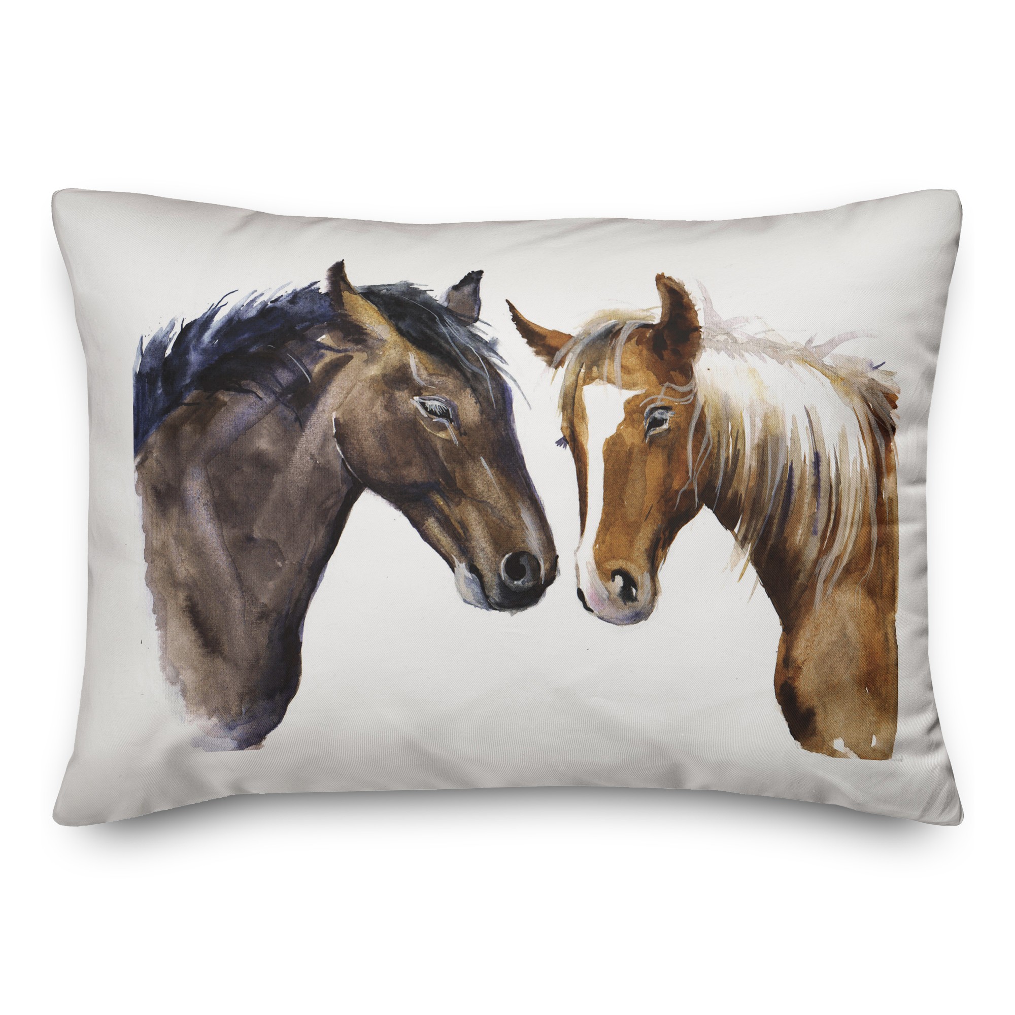 Watercolor Horses 14x20 Spun Poly Pillow