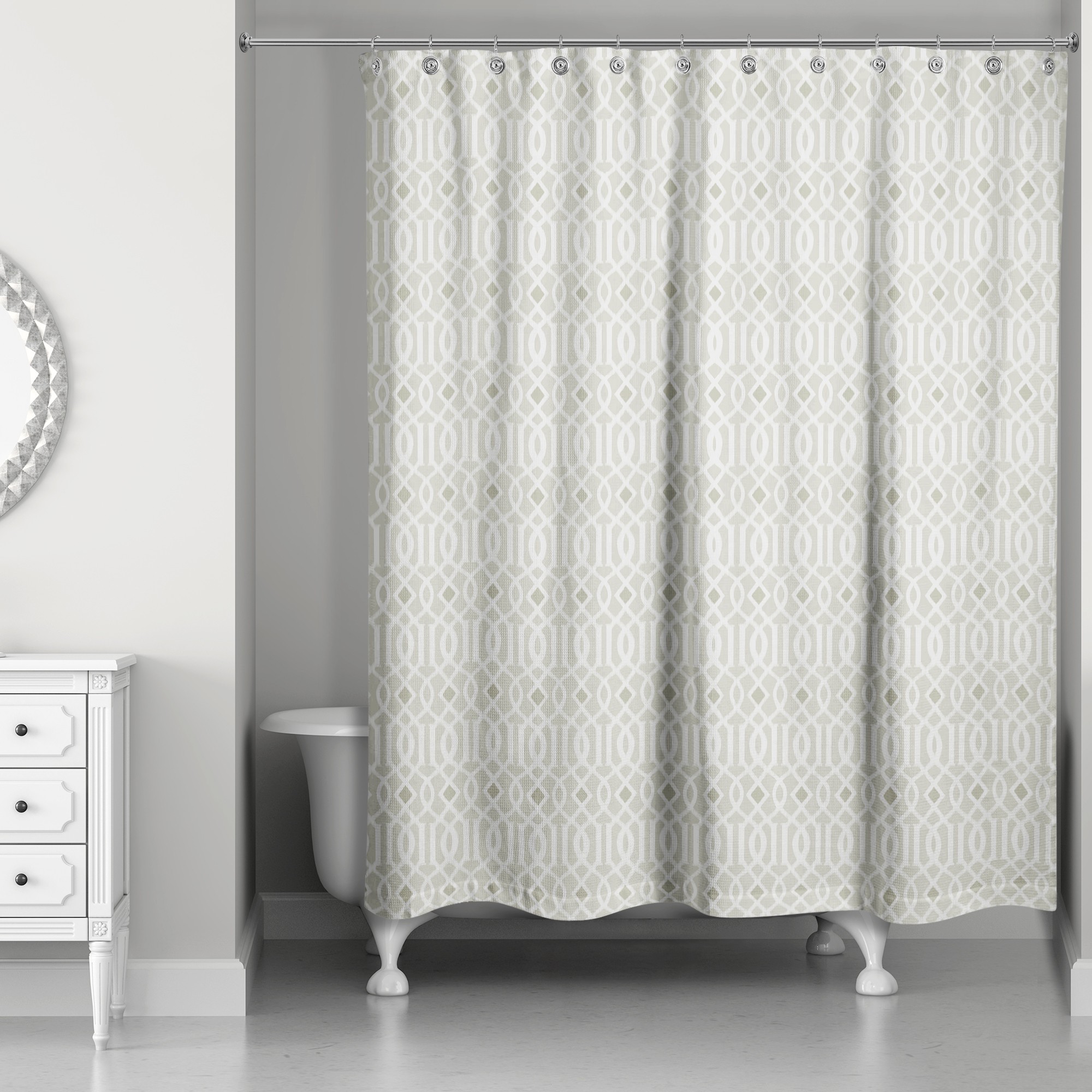 Beige Kirkwood 71x74 Shower Curtain