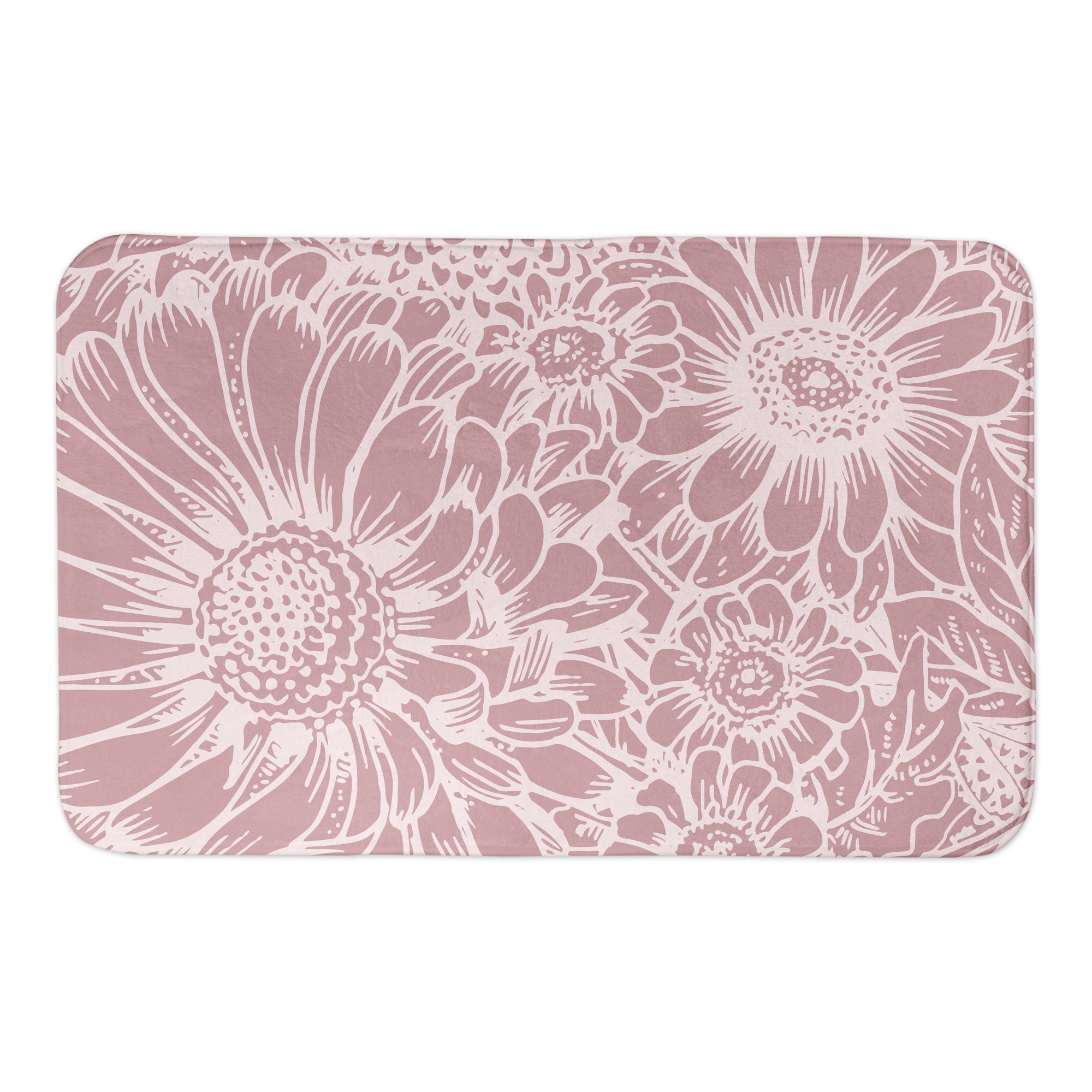 Large Blush Blooms 34x21 Bath Mat