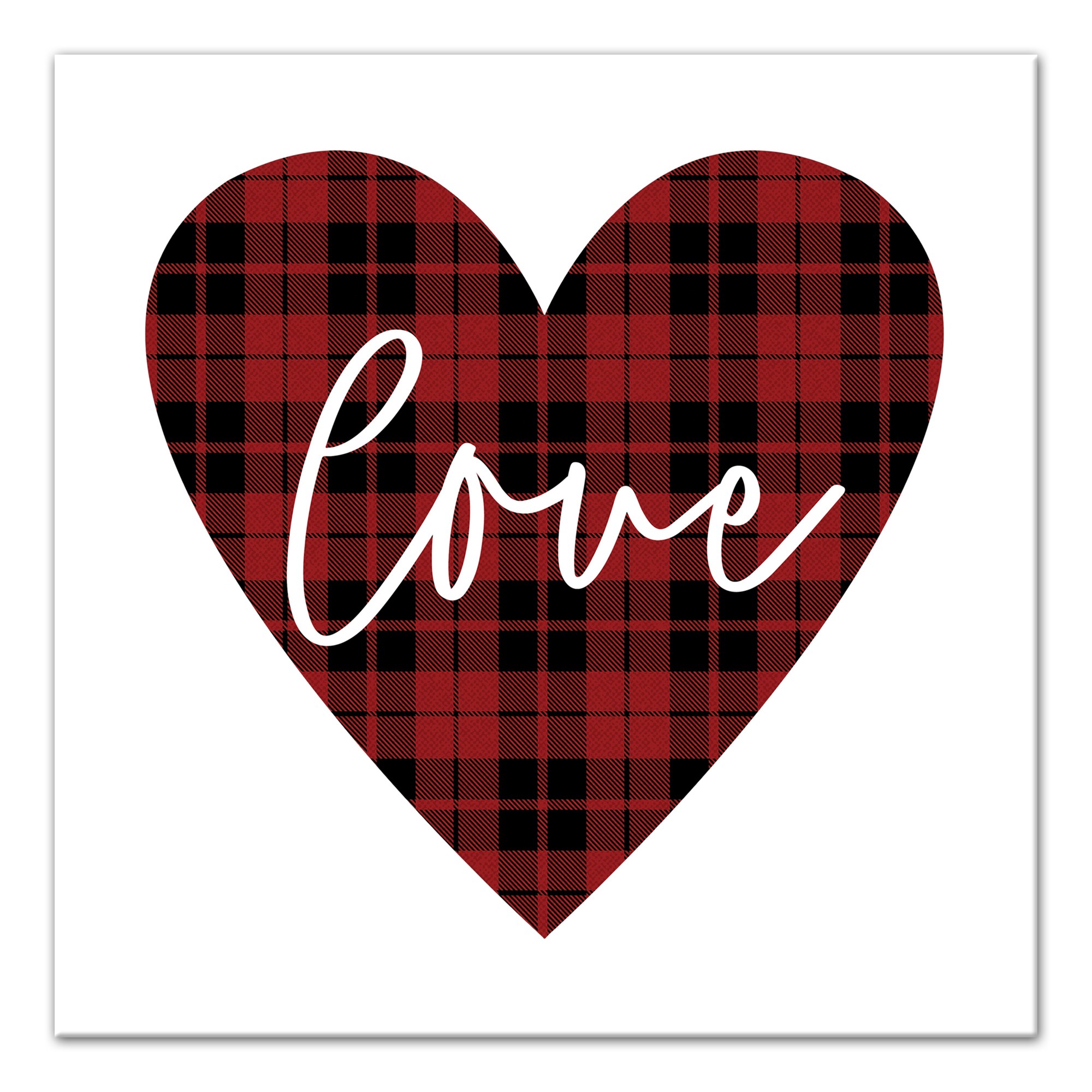 Love Plaid Heart Wall Art
