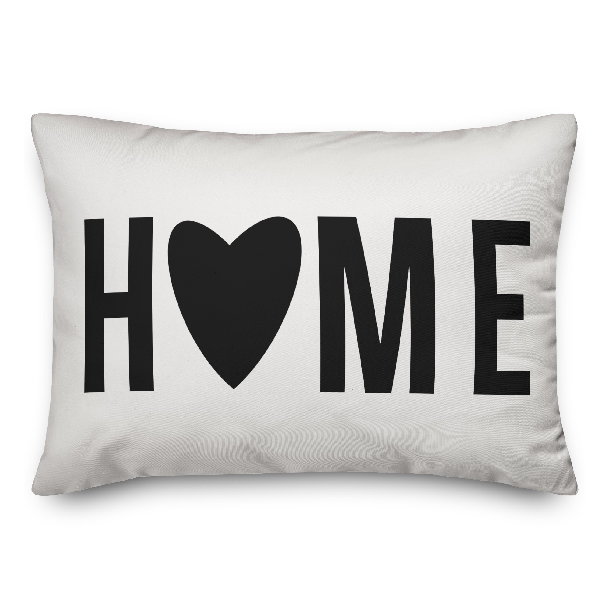 Home Heart Black 14x20 Spun Poly Pillow