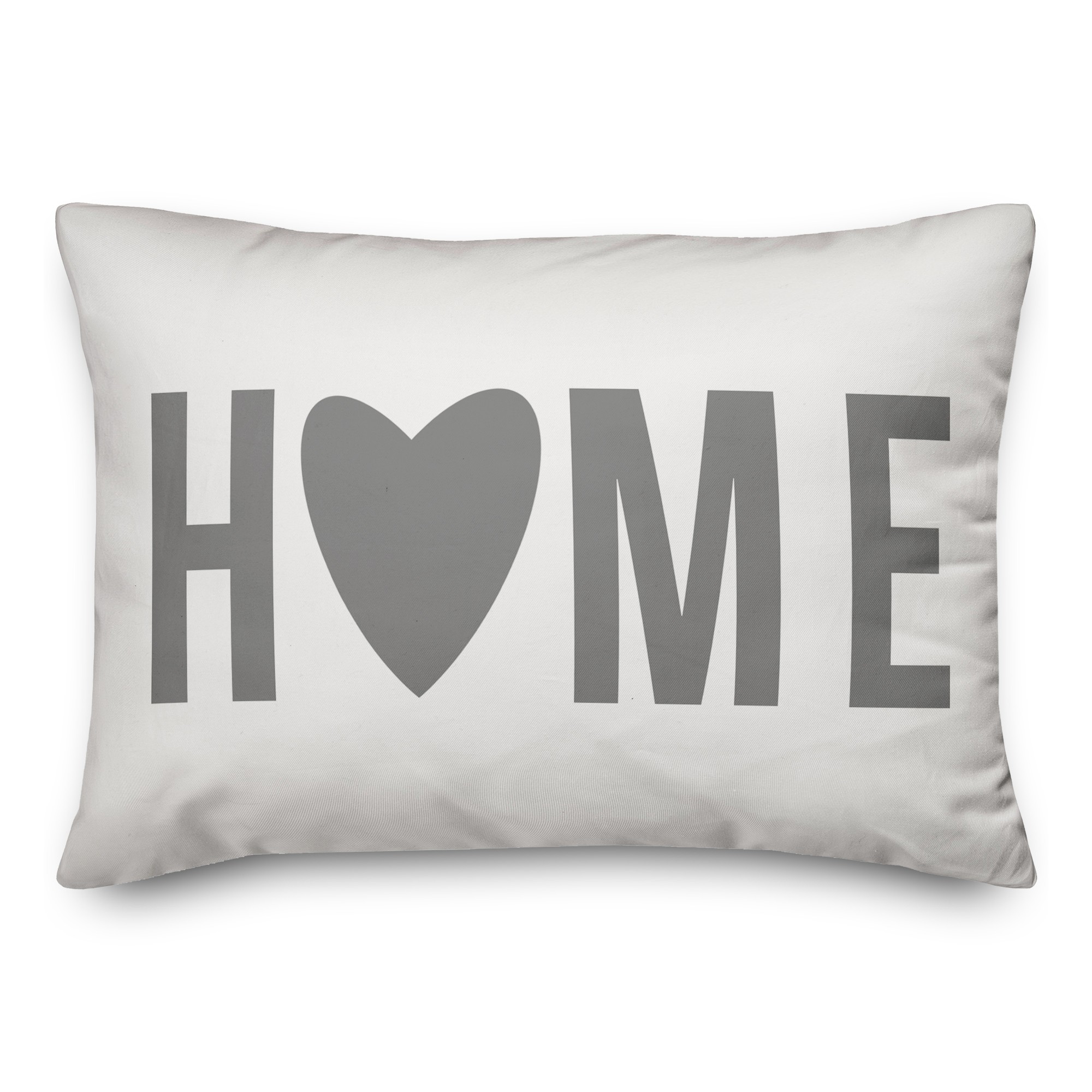 Home Heart Grey 14x20 Spun Poly Pillow