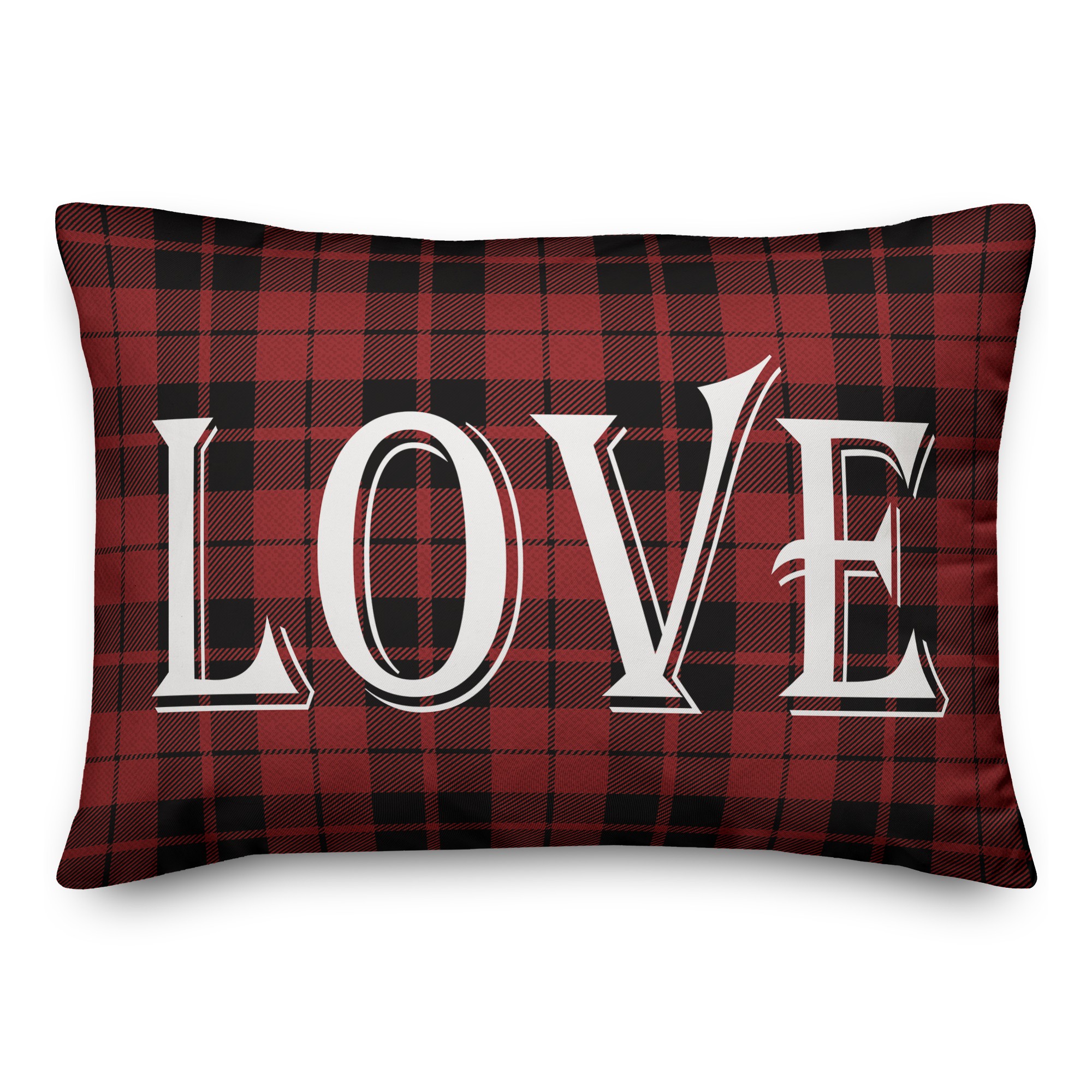 Vintage Love Plaid 14x20 Spun Poly Pillow