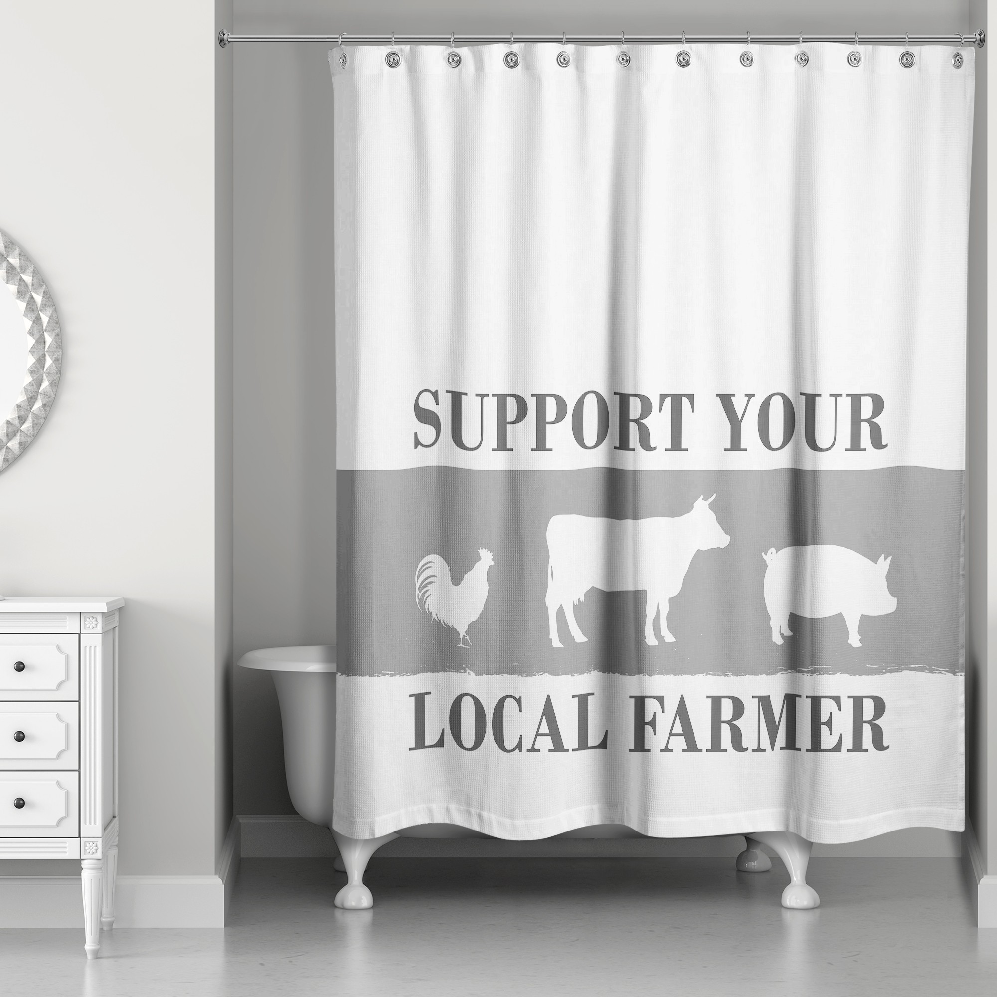 Support Your Local Farmer 71x74 Shower Curtain