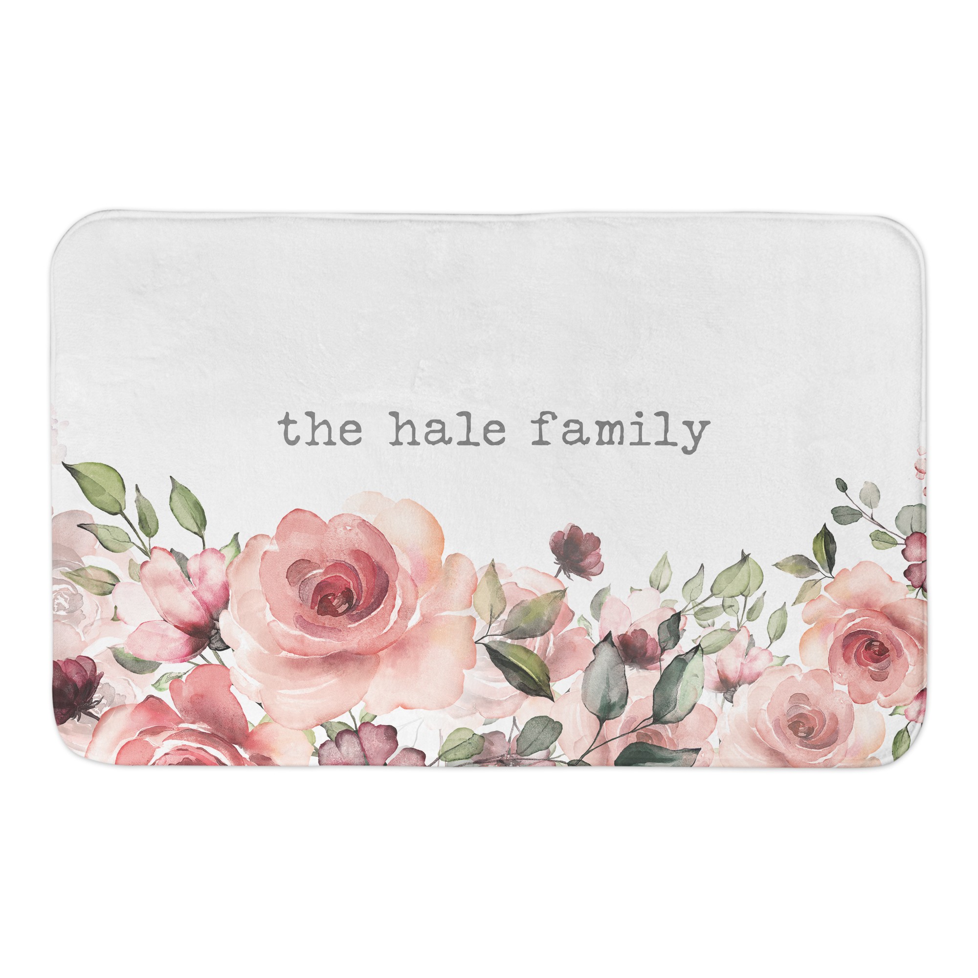 Floral Rose Bouquet 34x21 Personalized Bath Mat