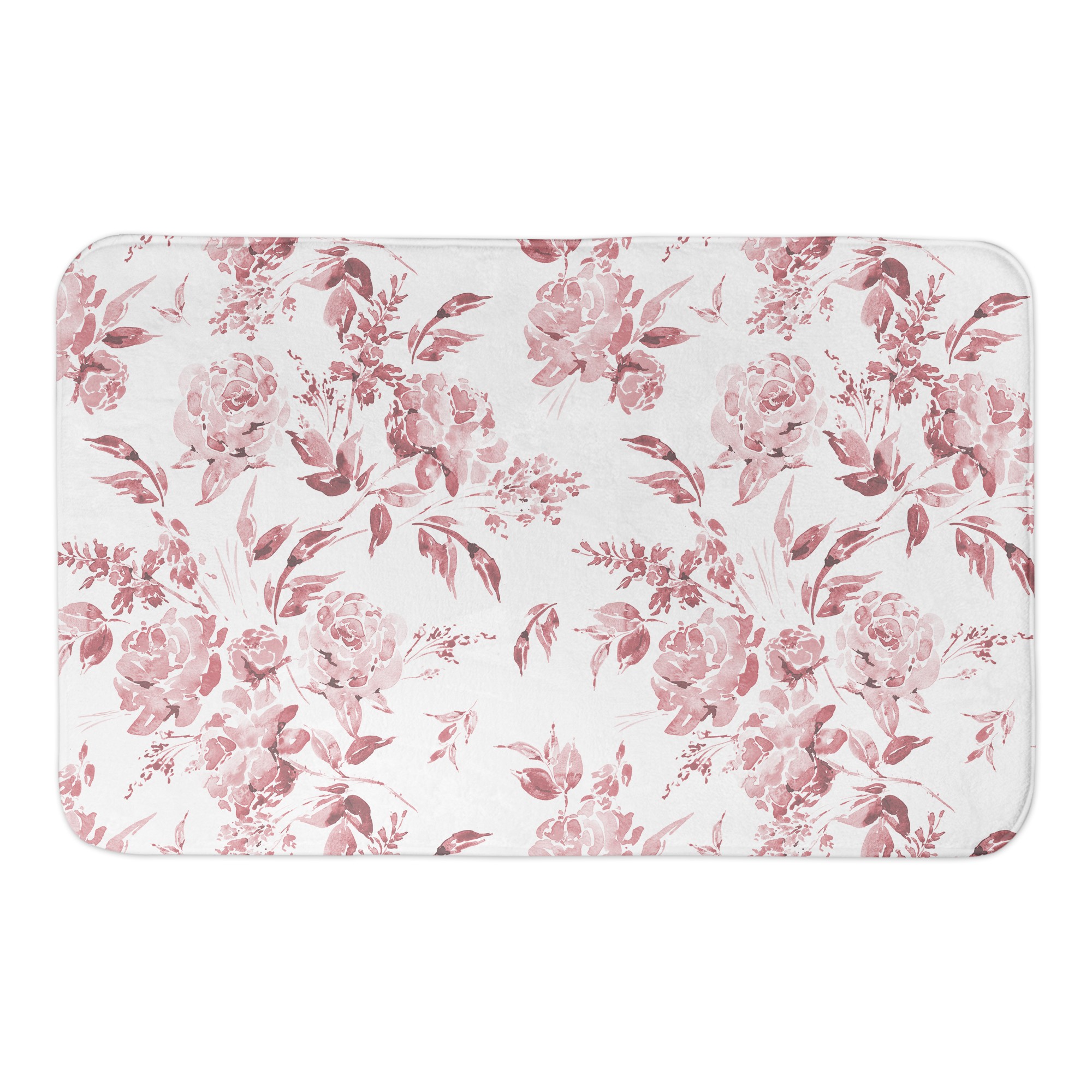 Blush Floral Pattern 34x21 Bath Mat