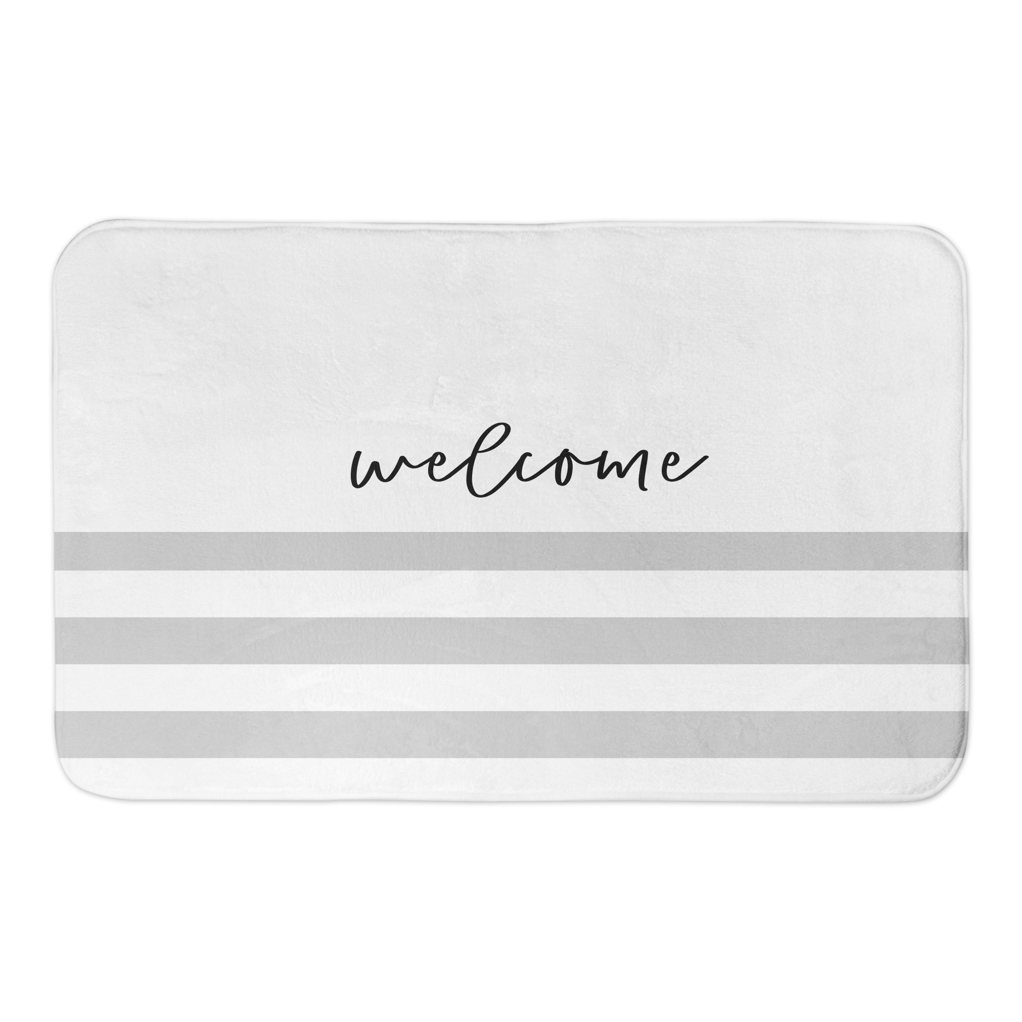 Simple Gray Stripes 34x21 Bath Mat