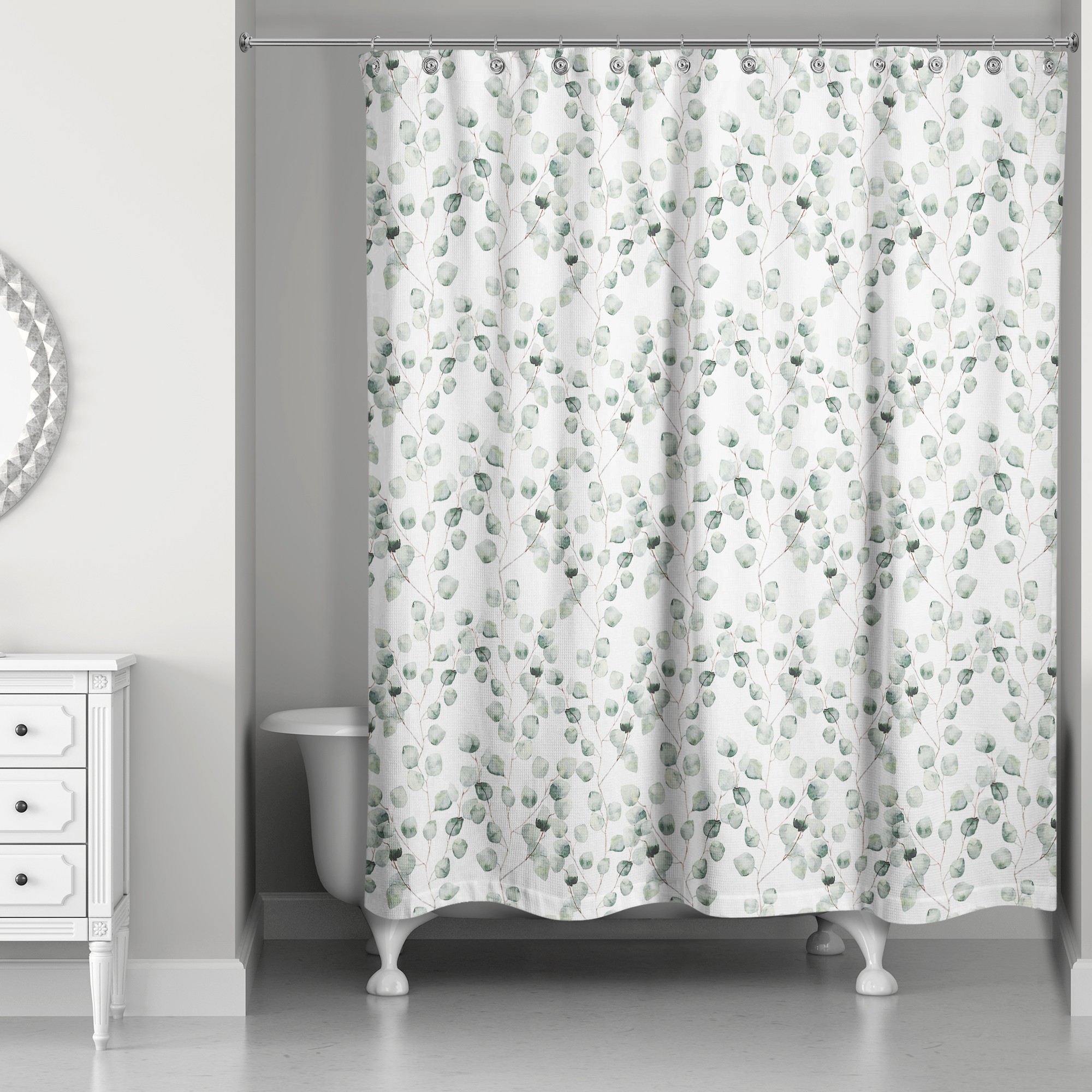Eucalyptus Pattern 71x74 Shower Curtain