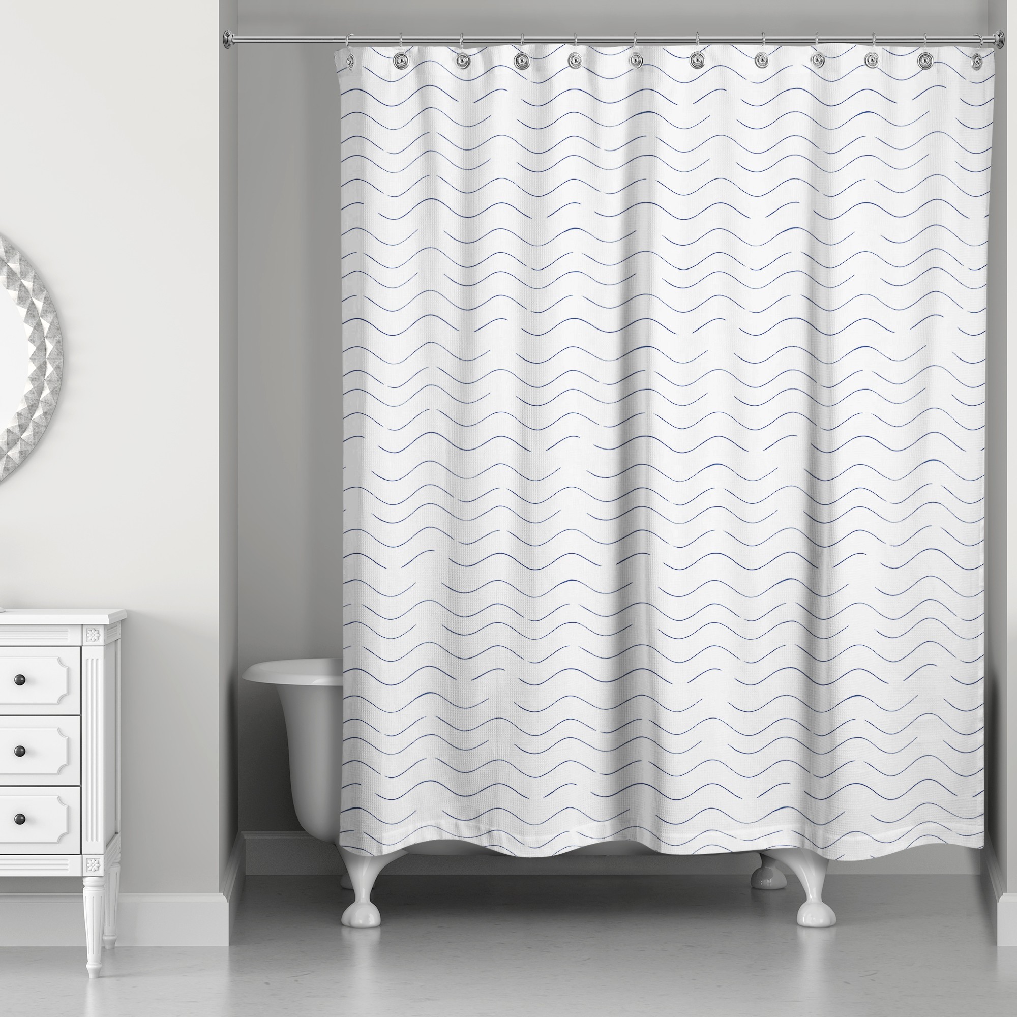 Wave Pattern 71x74 Shower Curtain