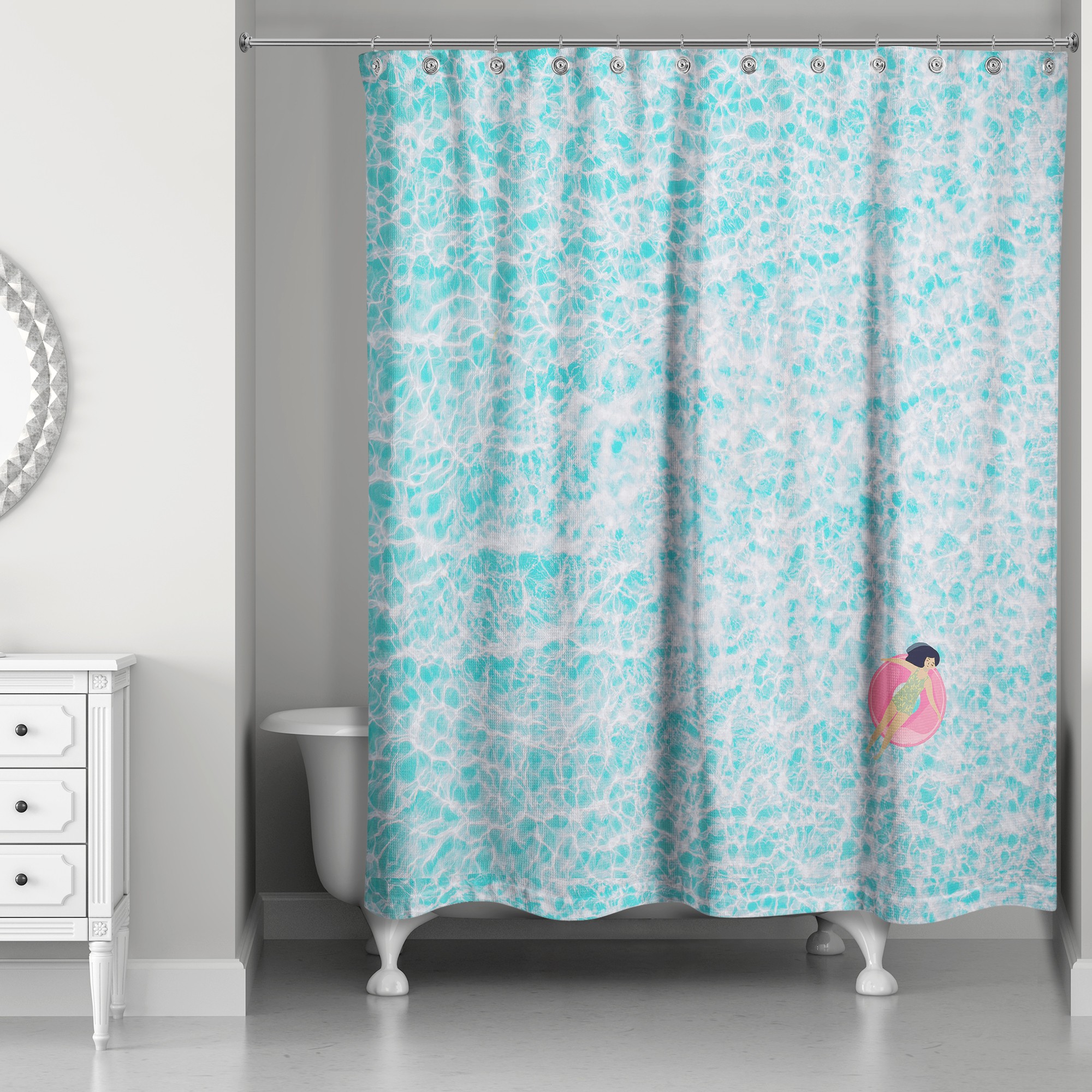 Floating In The Ocean 71x74 Shower Curtain