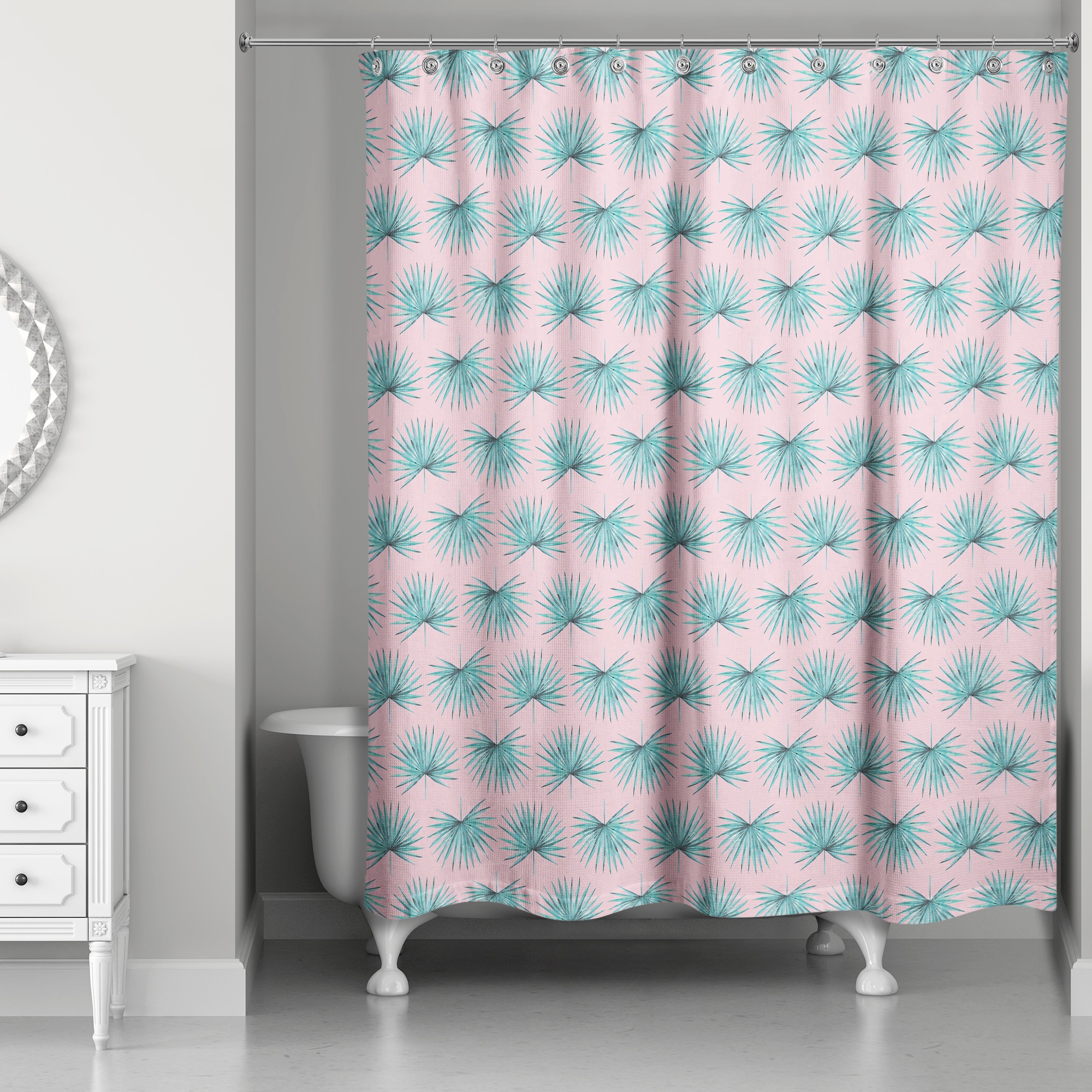 Palm Trees Pattern 71x74 Shower Curtain