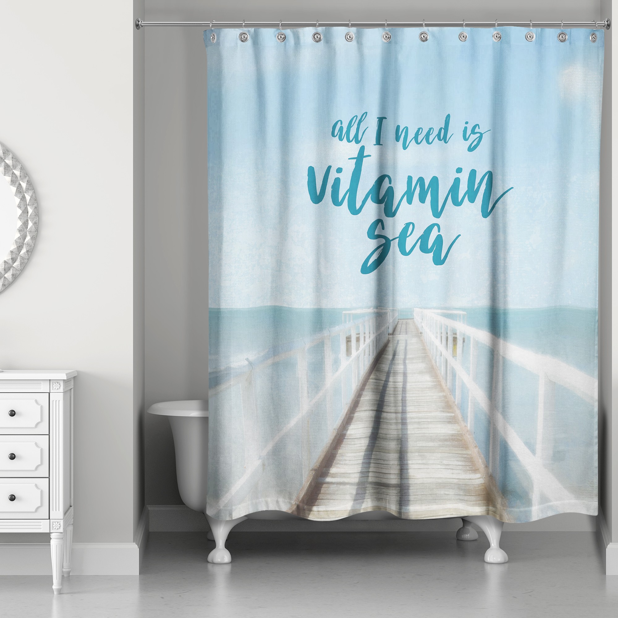 All I Need Is Vitamin Sea 71x74 Shower Curtain