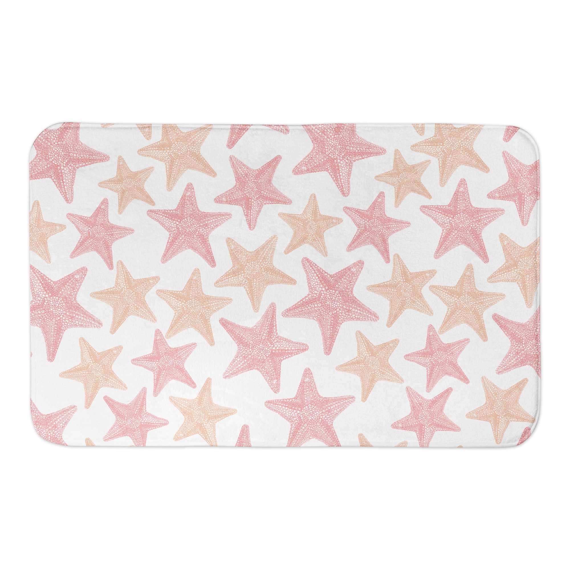 Coral Starfish Pattern 34x21 Bath Mat
