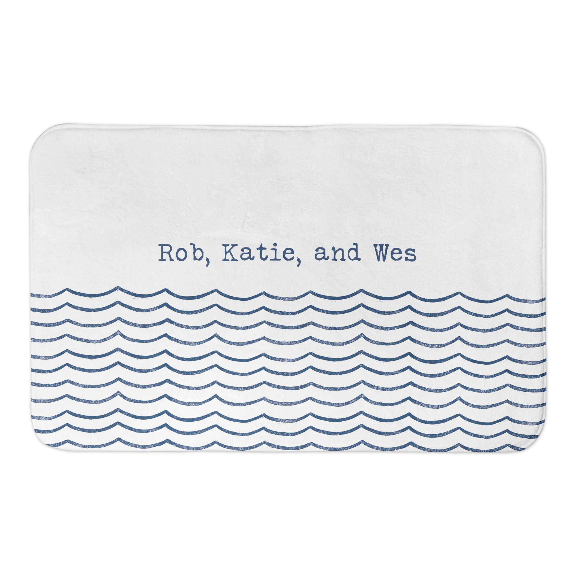 Doodle Waves 34x21 Personalized Bath Mat