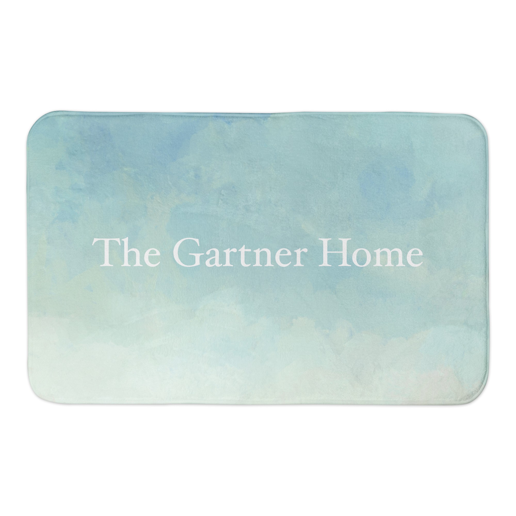 Ocean-Inspired Watercolor 34x21 Personalized Bath Mat
