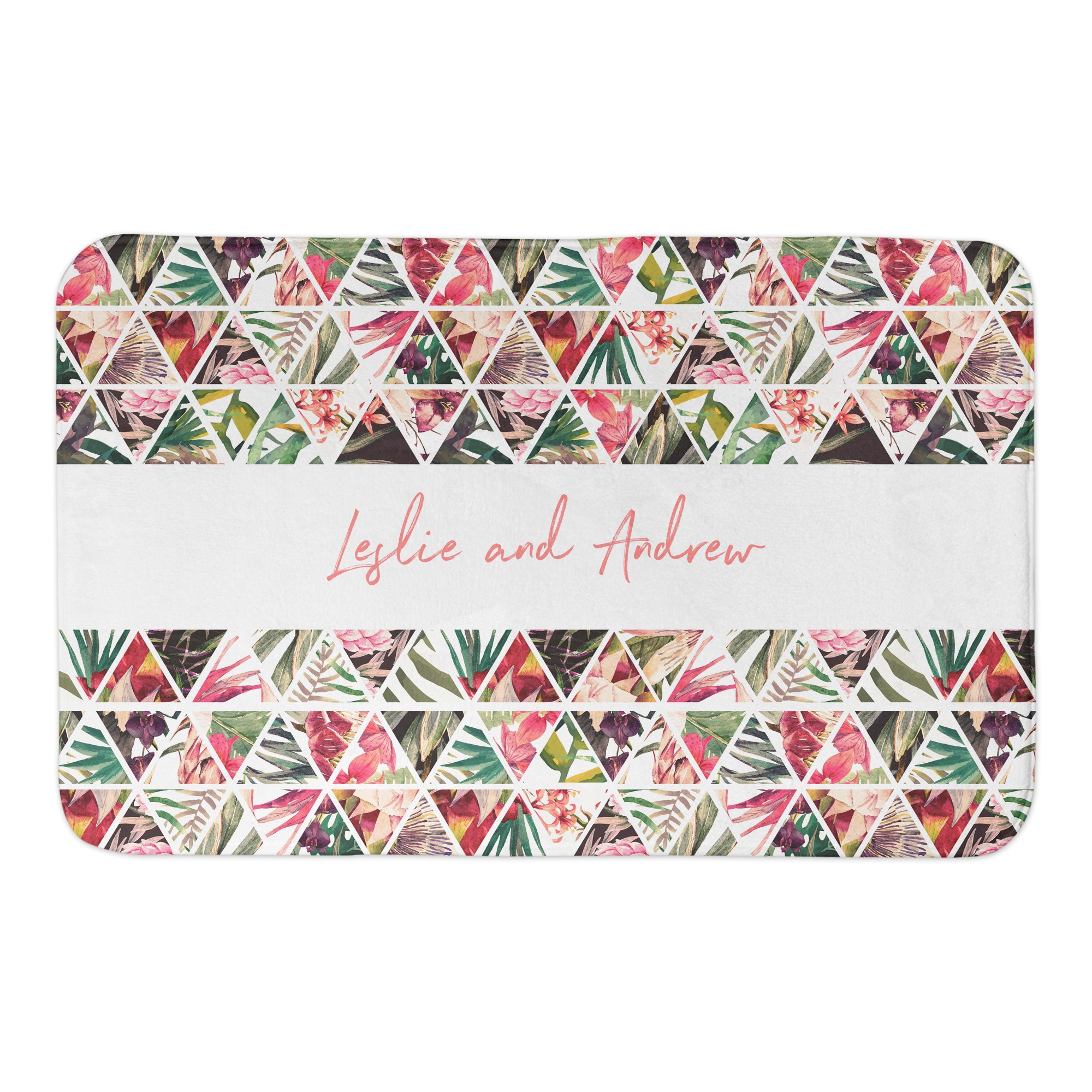 Coastal Geometric Pattern 34x21 Personalized Bath Mat
