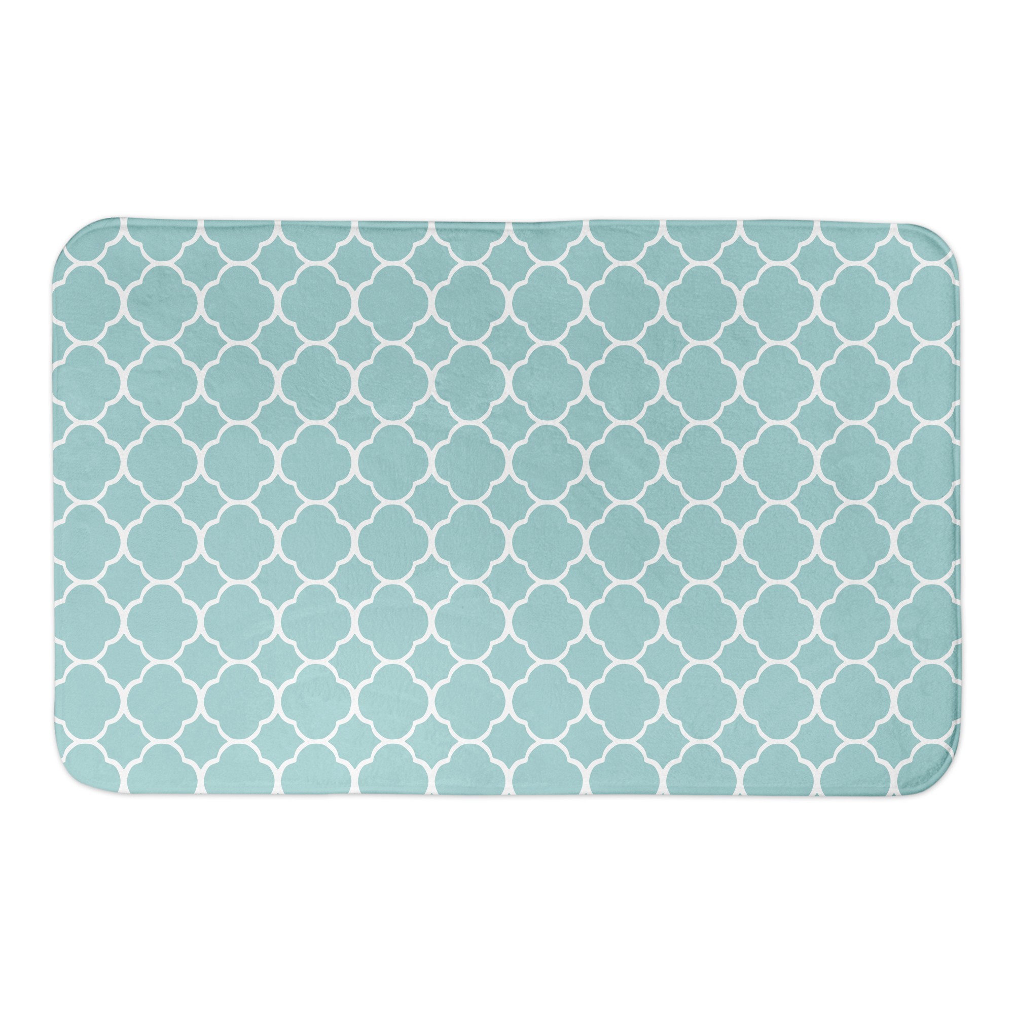 Teal Lattice Pattern 34x21 Bath Mat