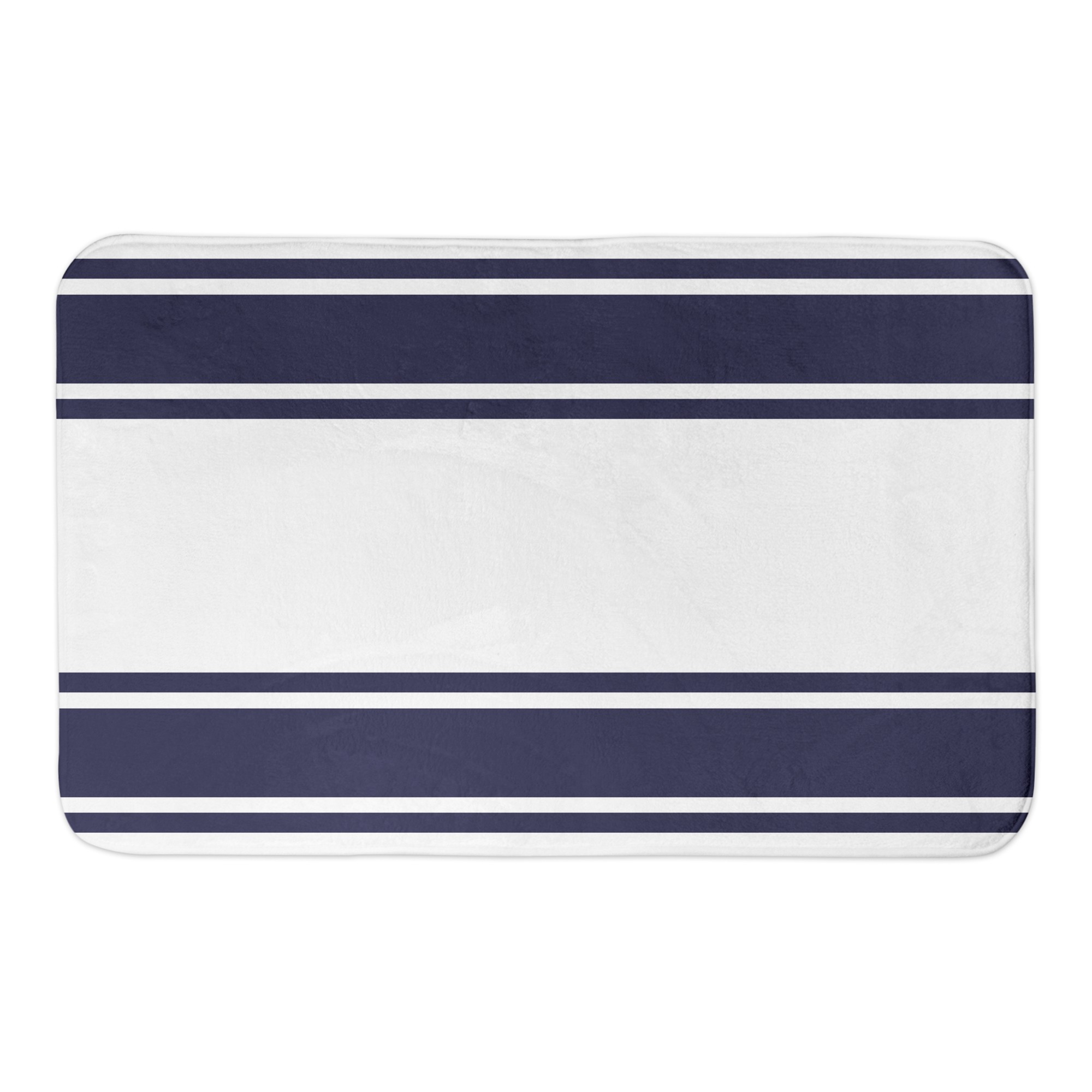 Navy Stripes 34x21 Bath Mat