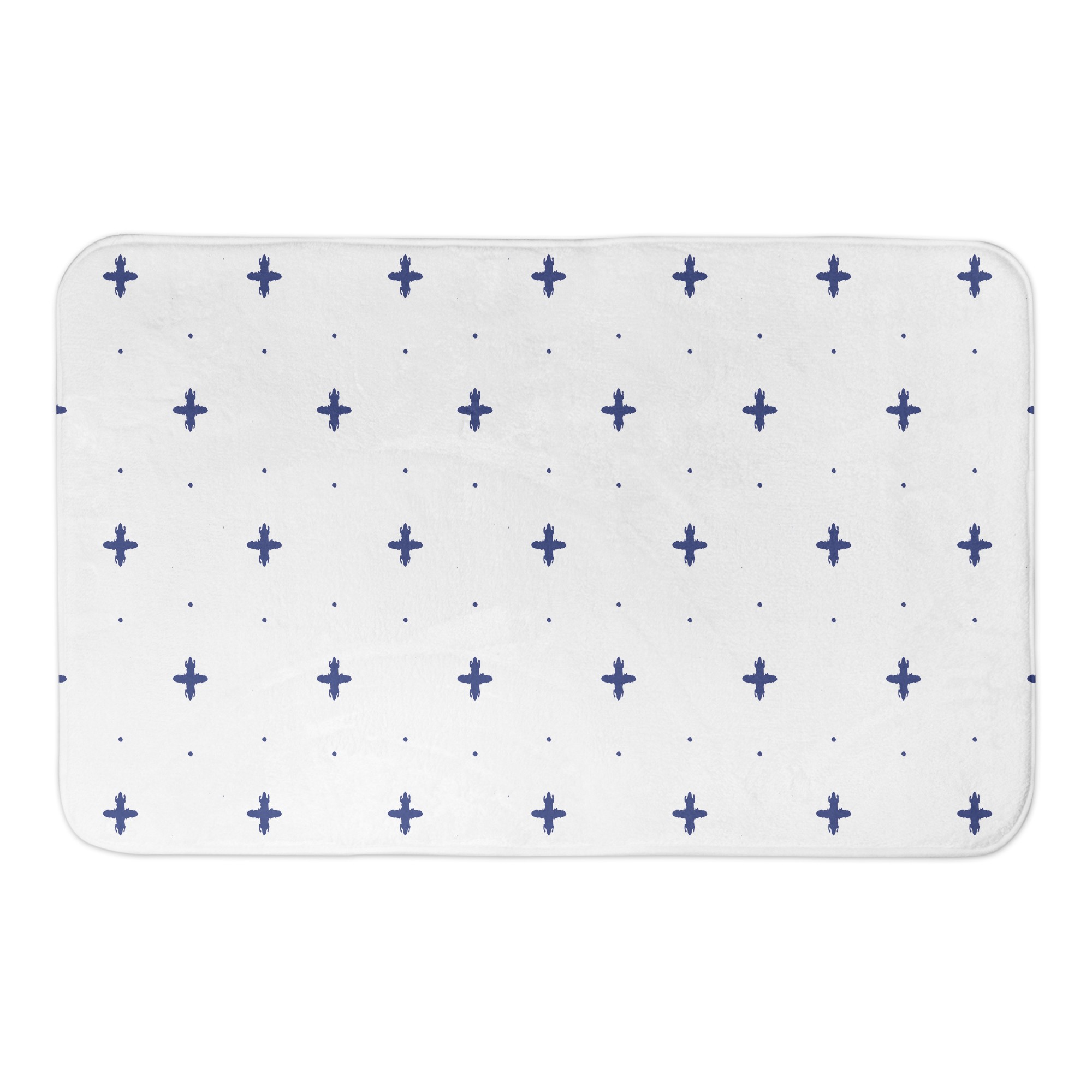 Navy Coastal Pattern 34x21 Bath Mat
