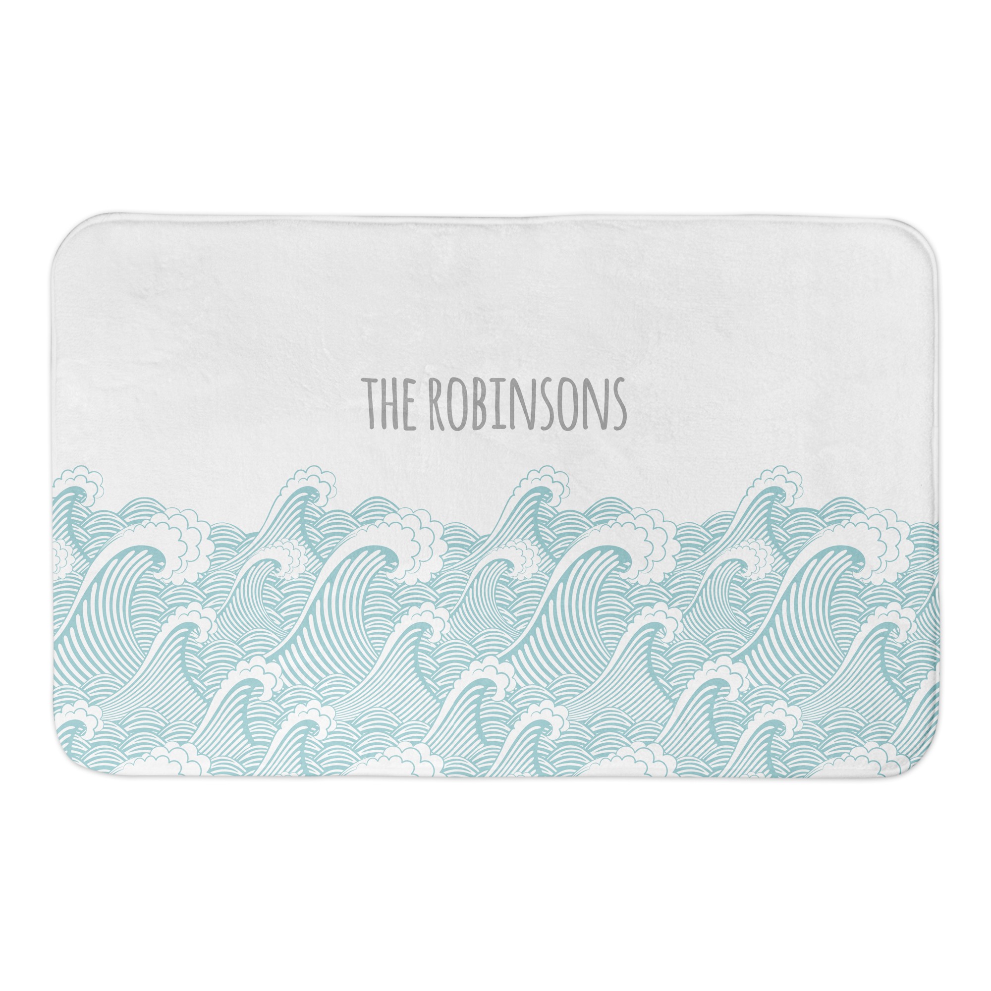 Ocean Waves 34x21 Personalized Bath Mat