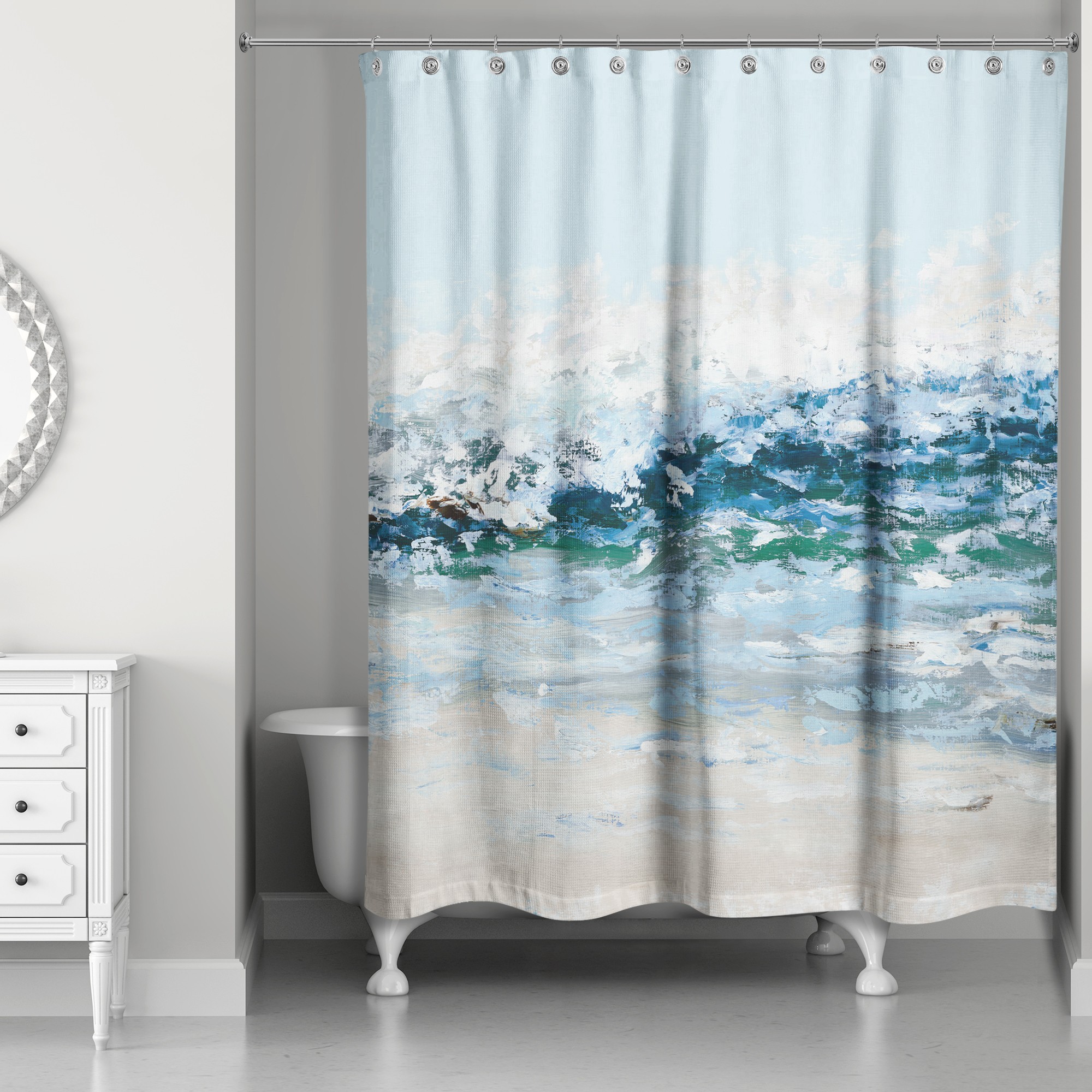 Ocean Waves 71x74 Shower Curtain