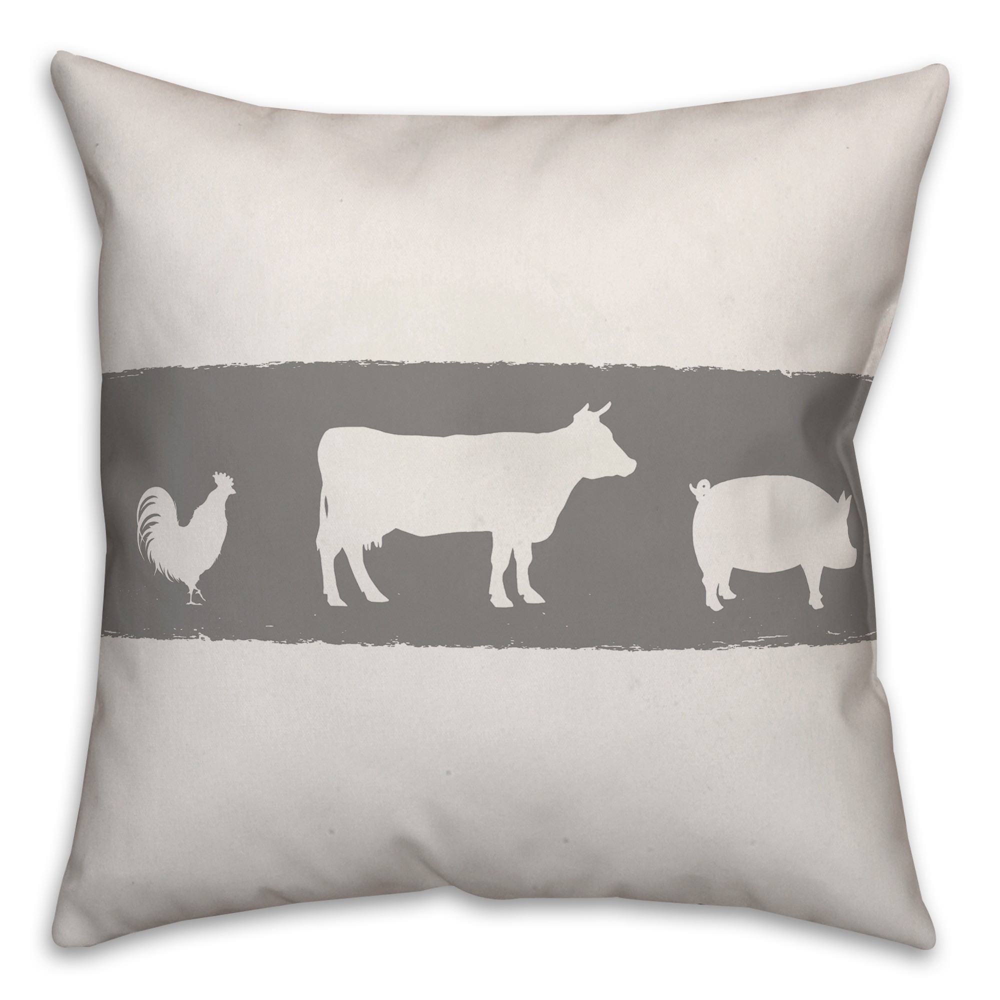 Farm Animal Silhouettes Pillow