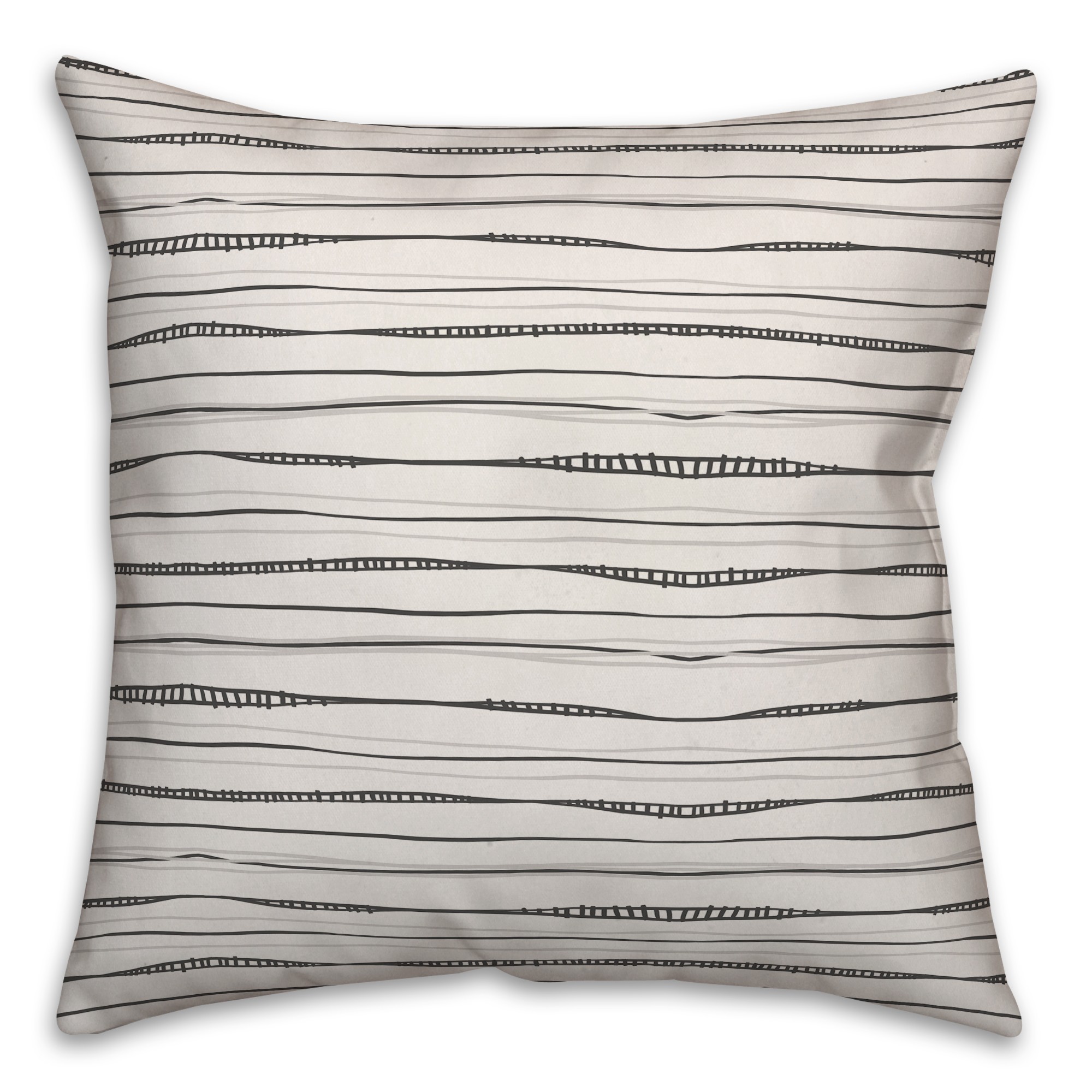 Wavy Gray Lines Pillow
