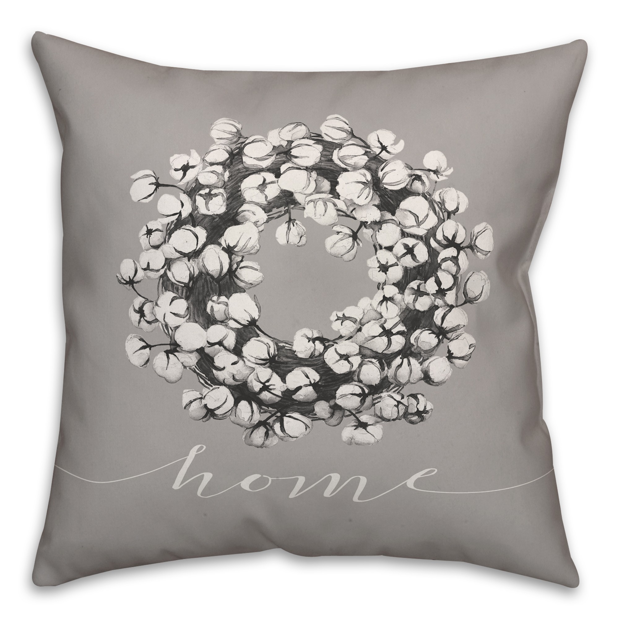 Cotton Home Wreath Pillow