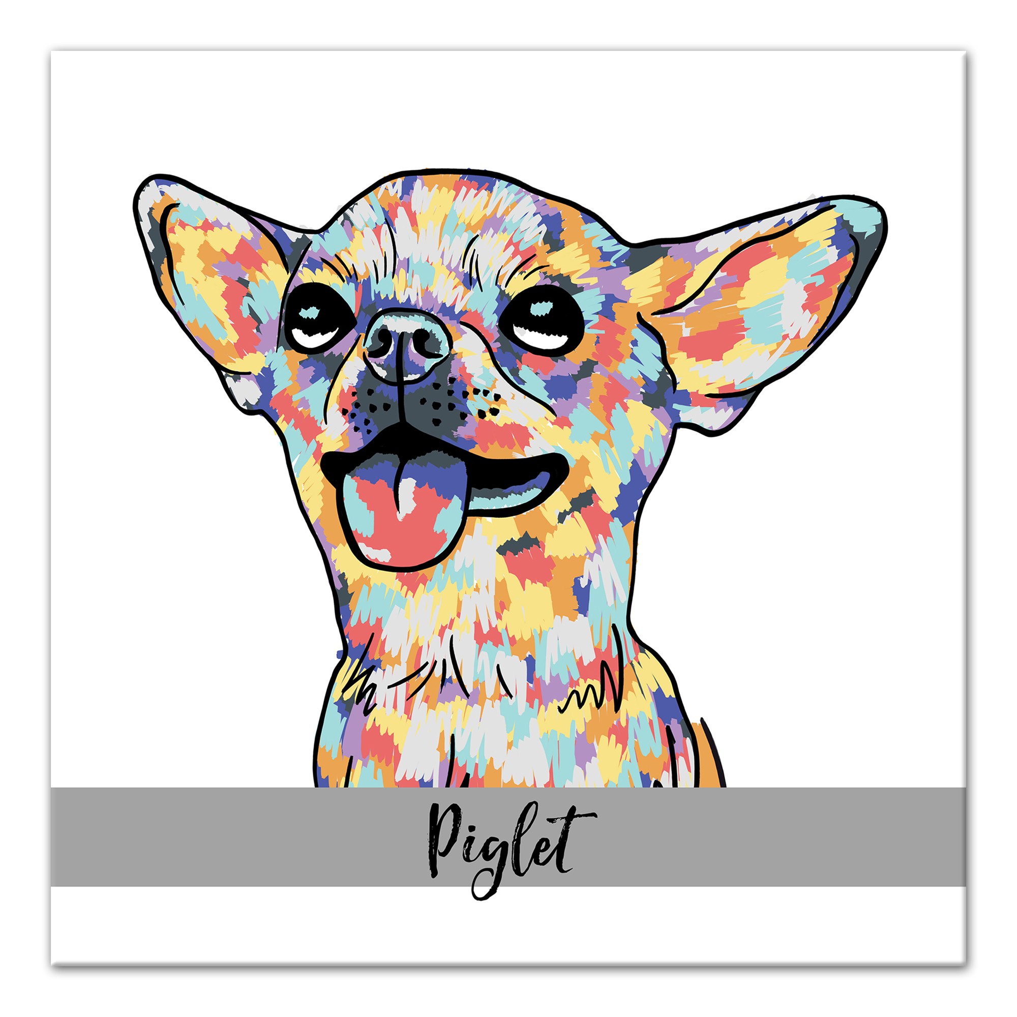 Personalized Watercolor Chihuahua Wall Art