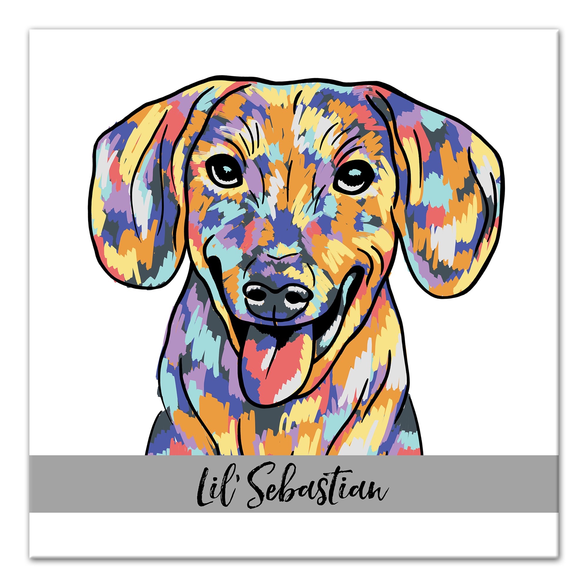 Personalized Watercolor Dachshund Wall Art