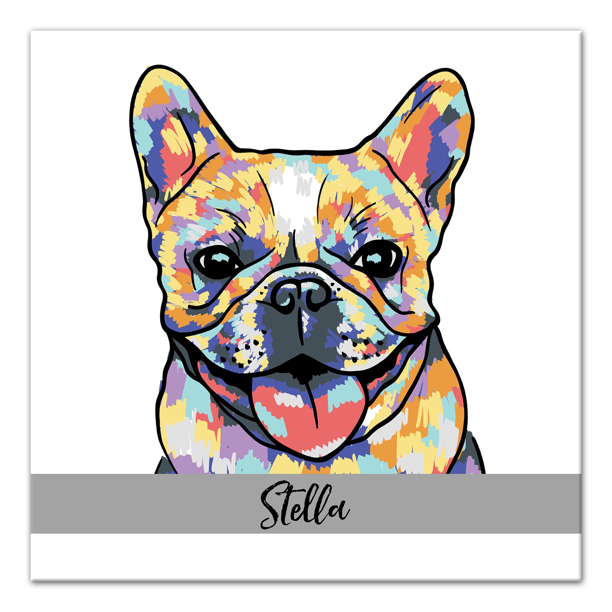 Personalized Watercolor Frenchie Wall Art