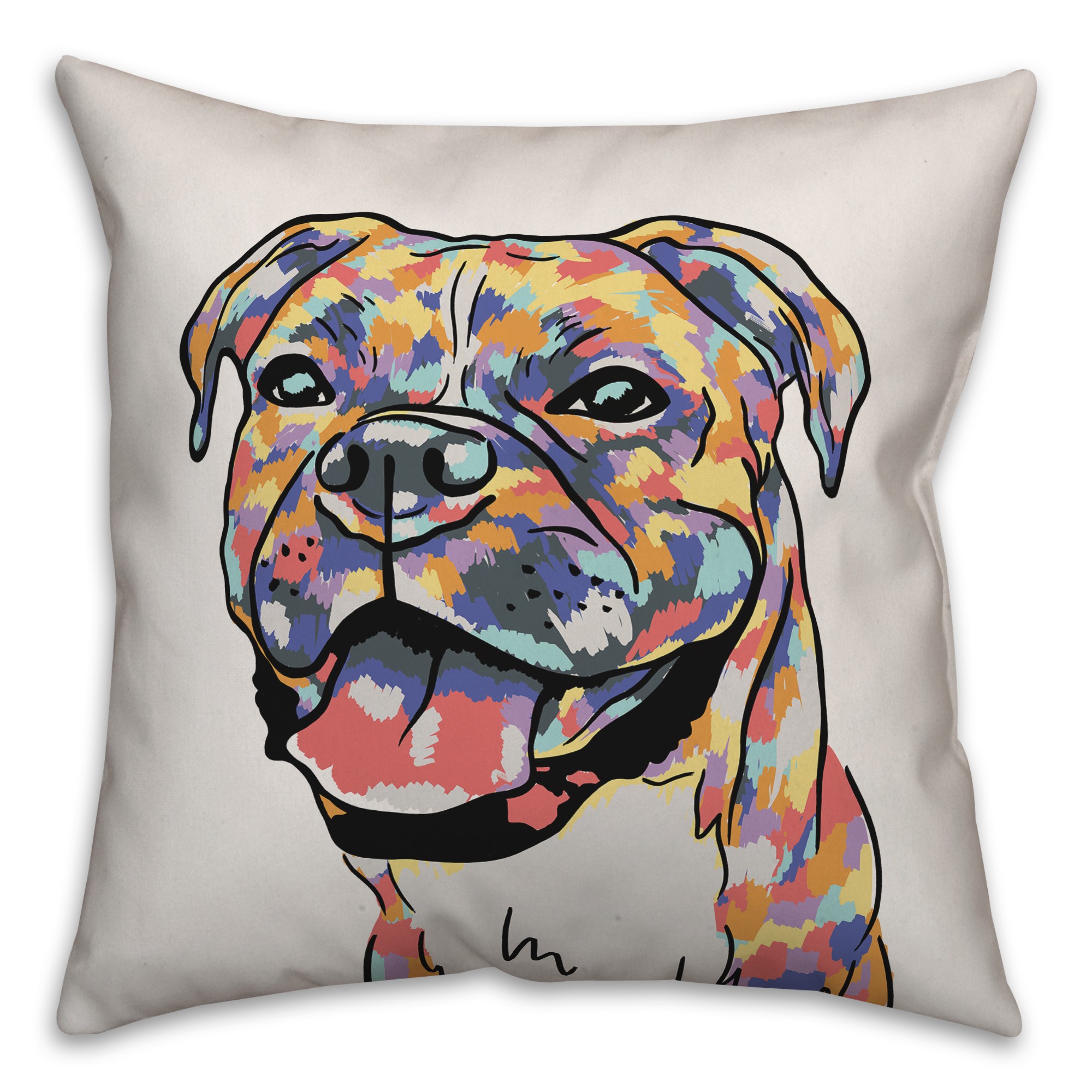 Watercolor Boxer Pillow