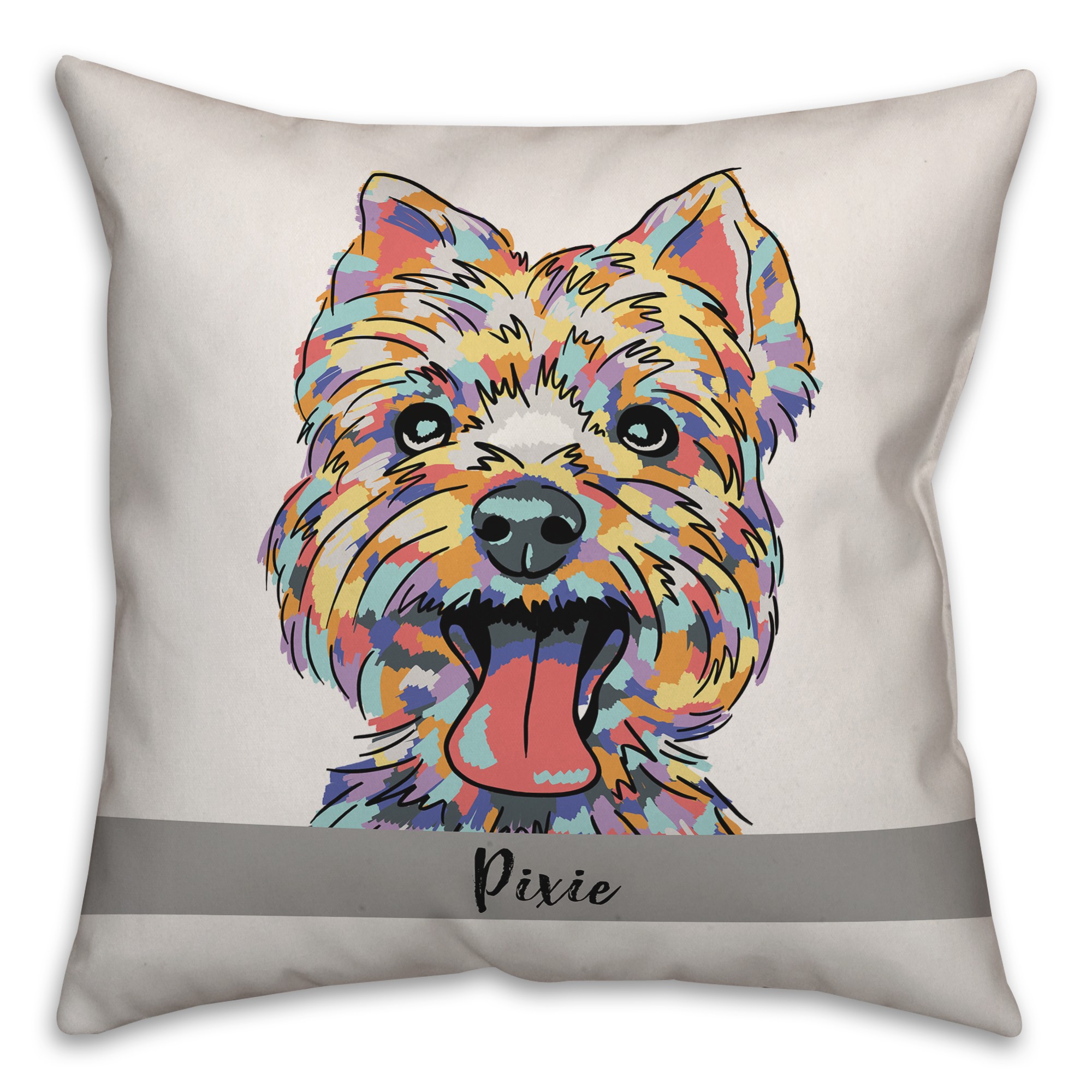 Personalized Watercolor Yorkie Pillow