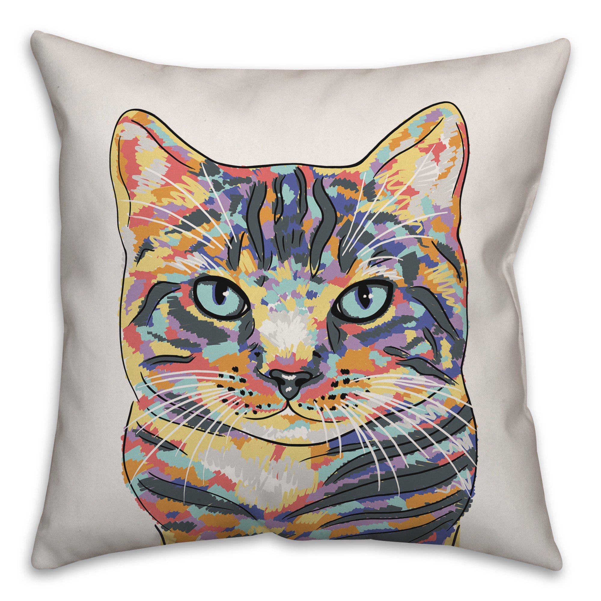 Watercolor Cat Pillow