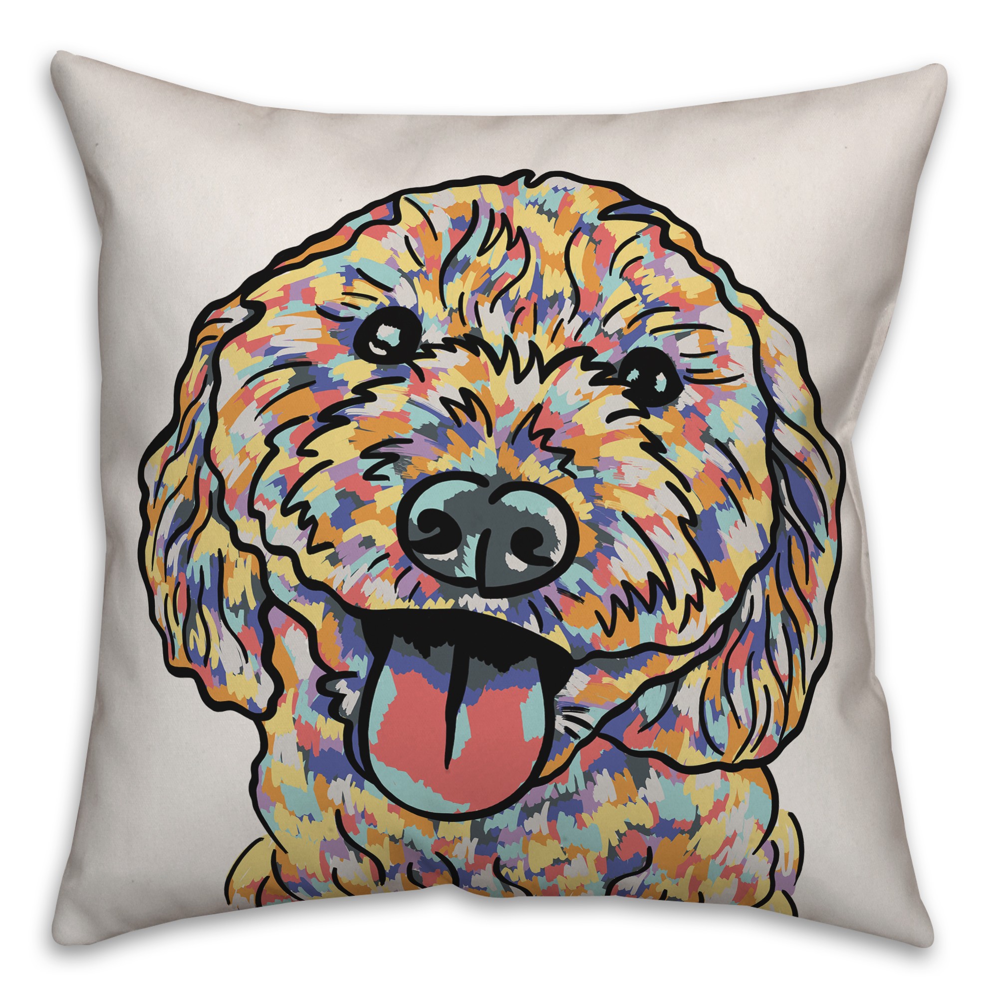 Watercolor Doodle Pillow