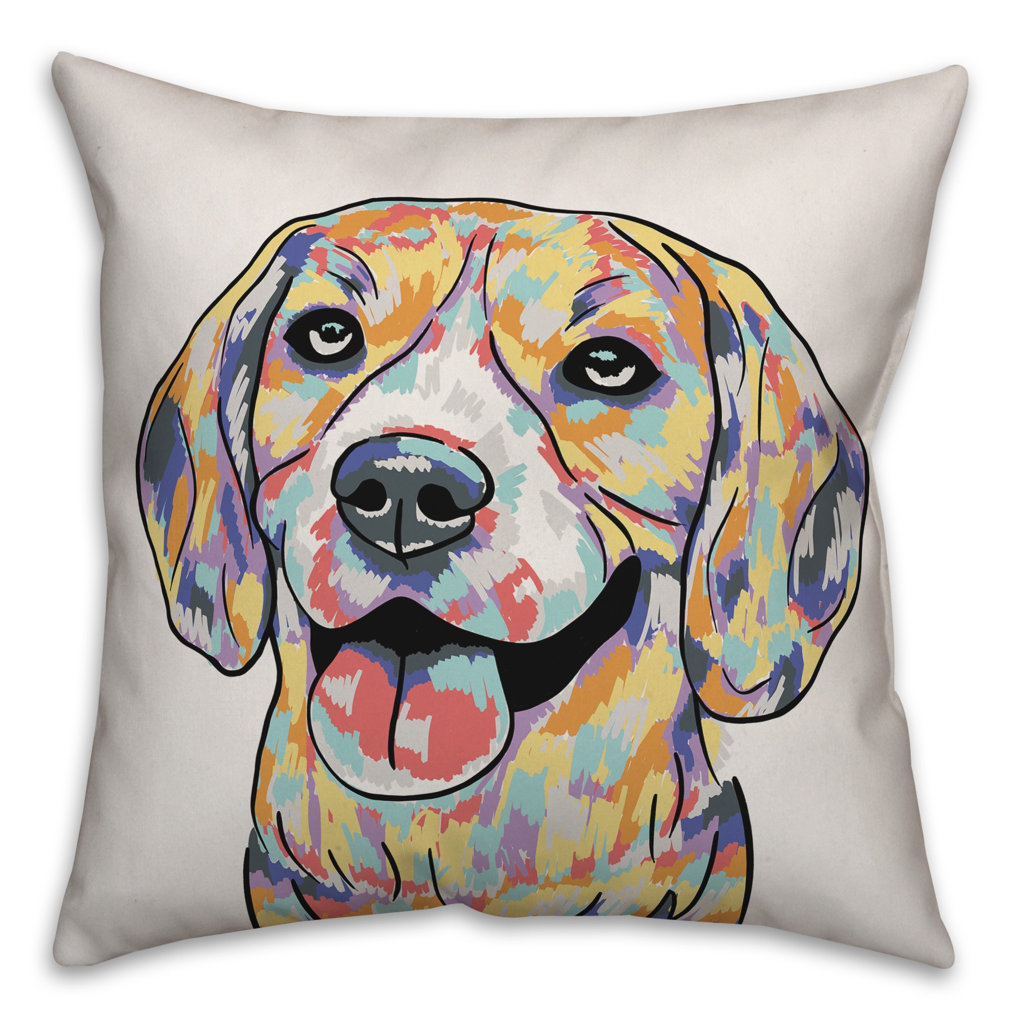 Watercolor Beagle Pillow