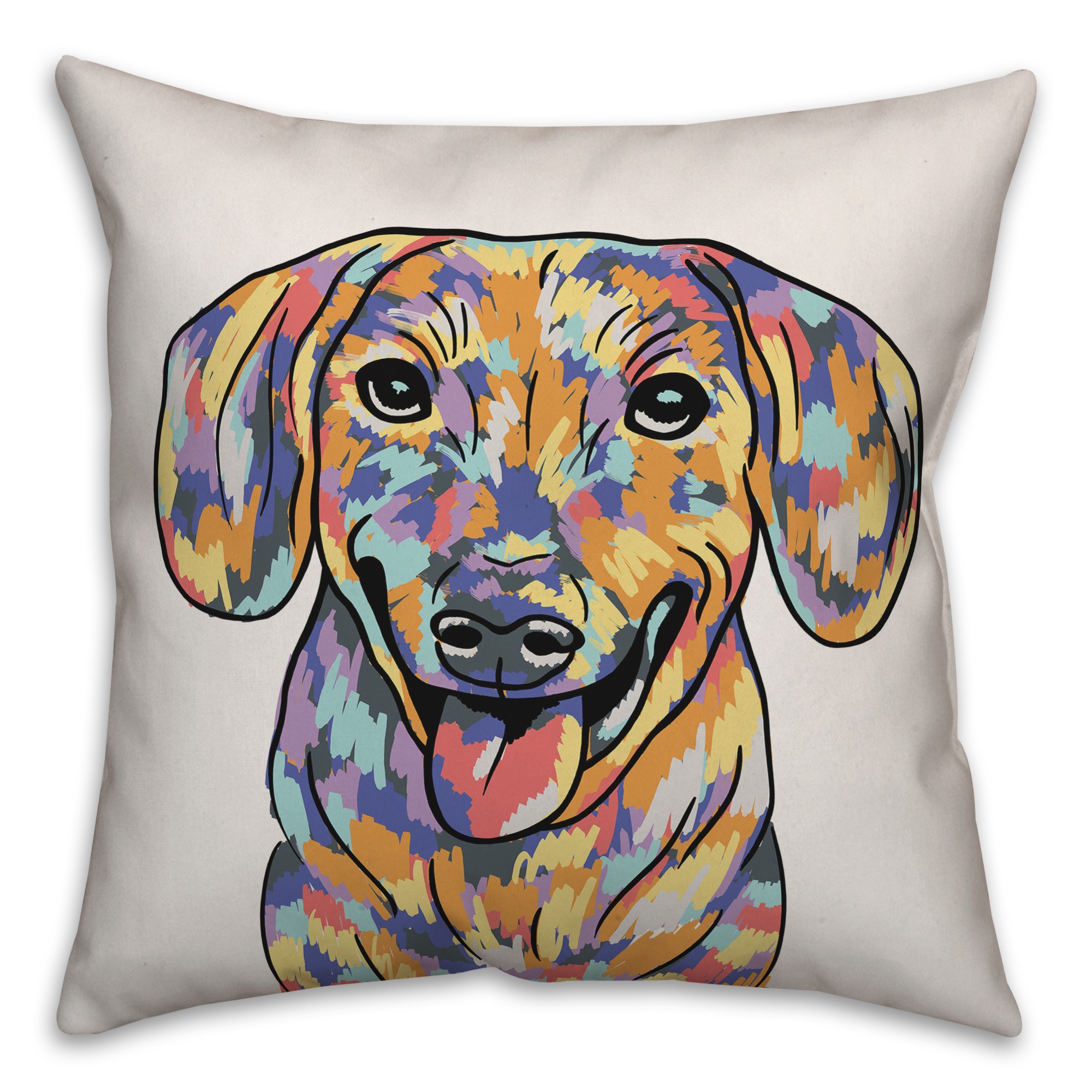 Watercolor Dachshund Pillow
