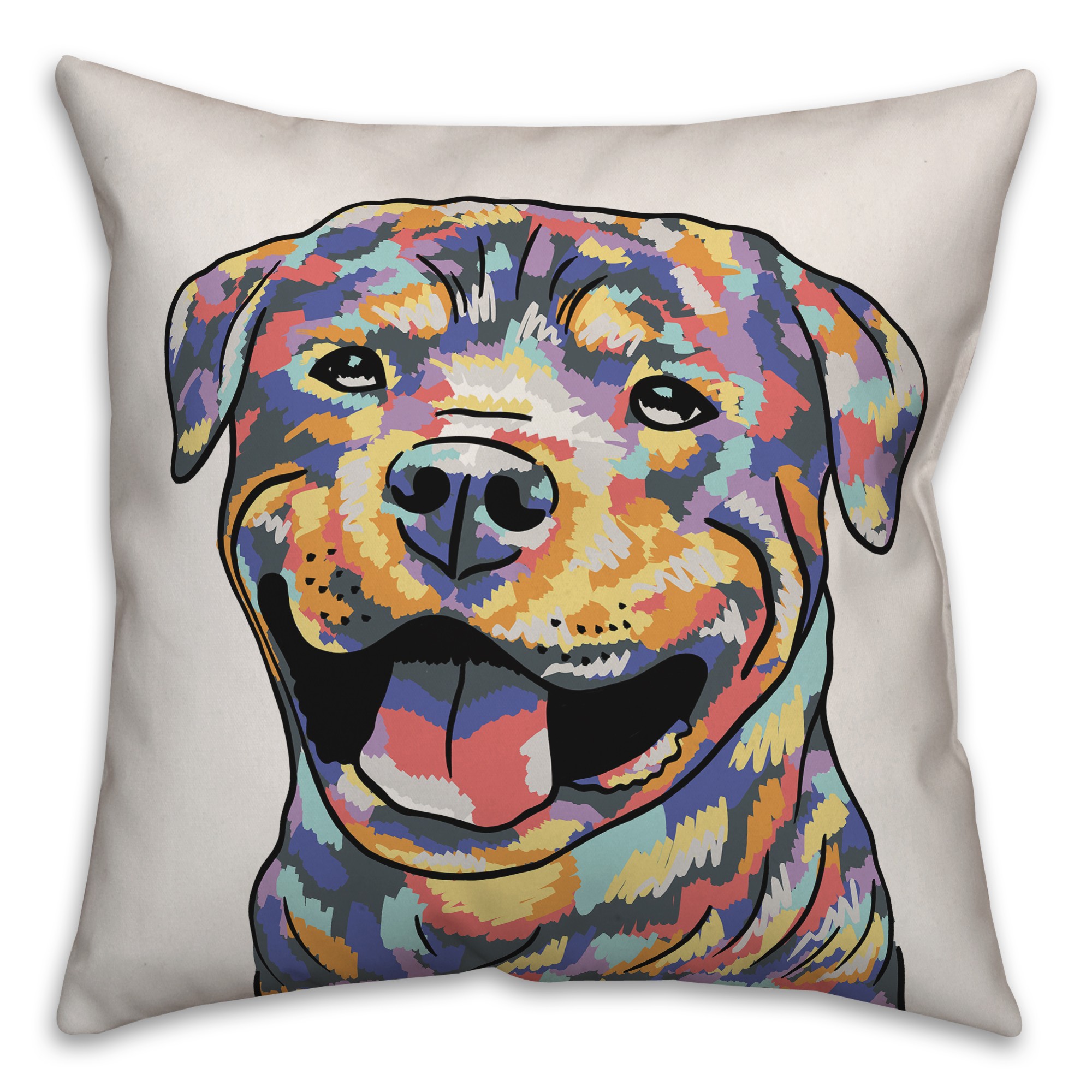 Watercolor Rottweiler Pillow