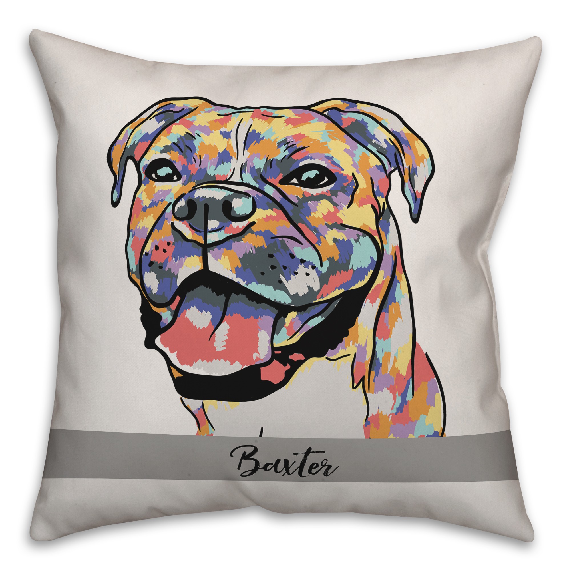 Personalized Watercolor Boxer Pillow