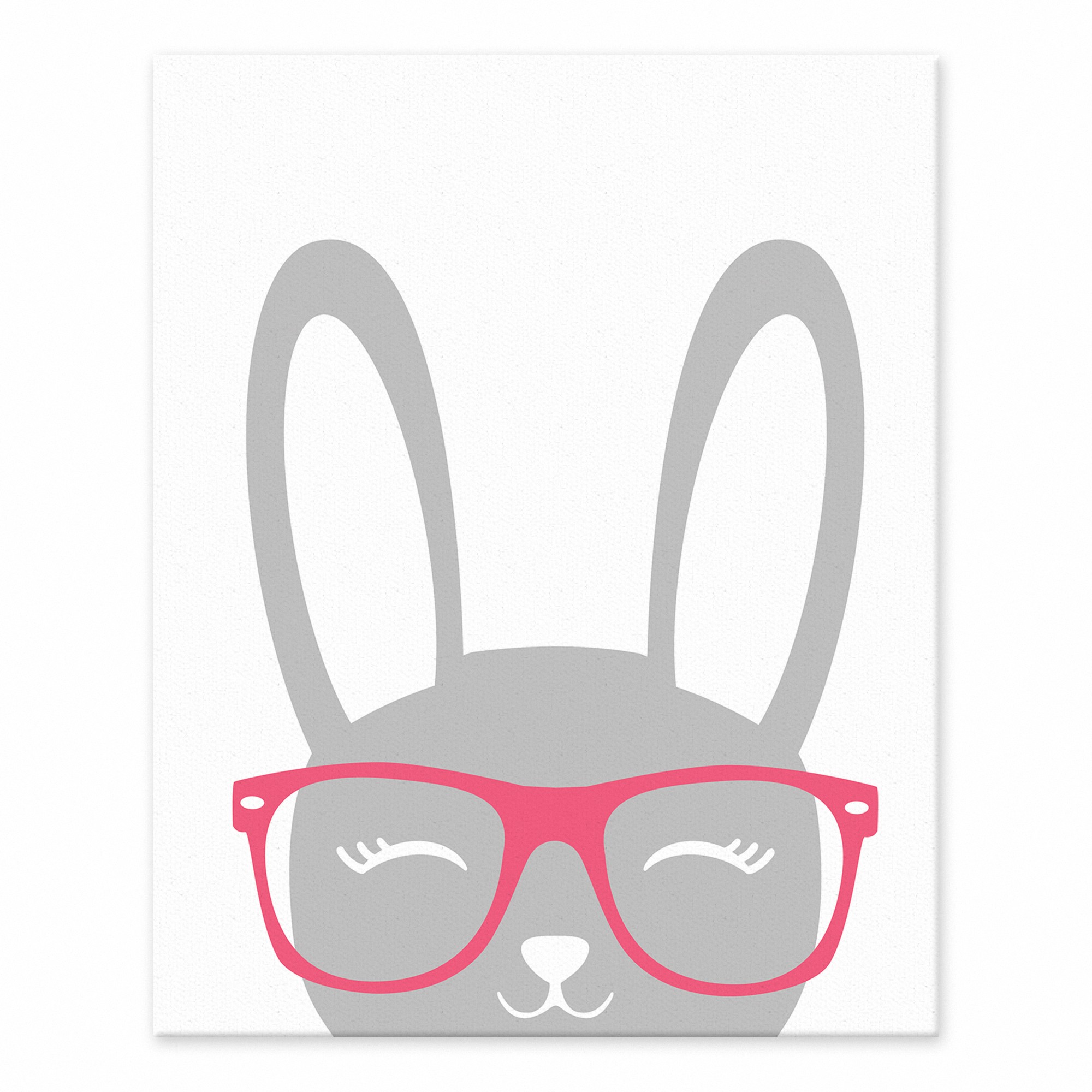 Happy Bunny with Glasses 8x10 Tabletop Canvas