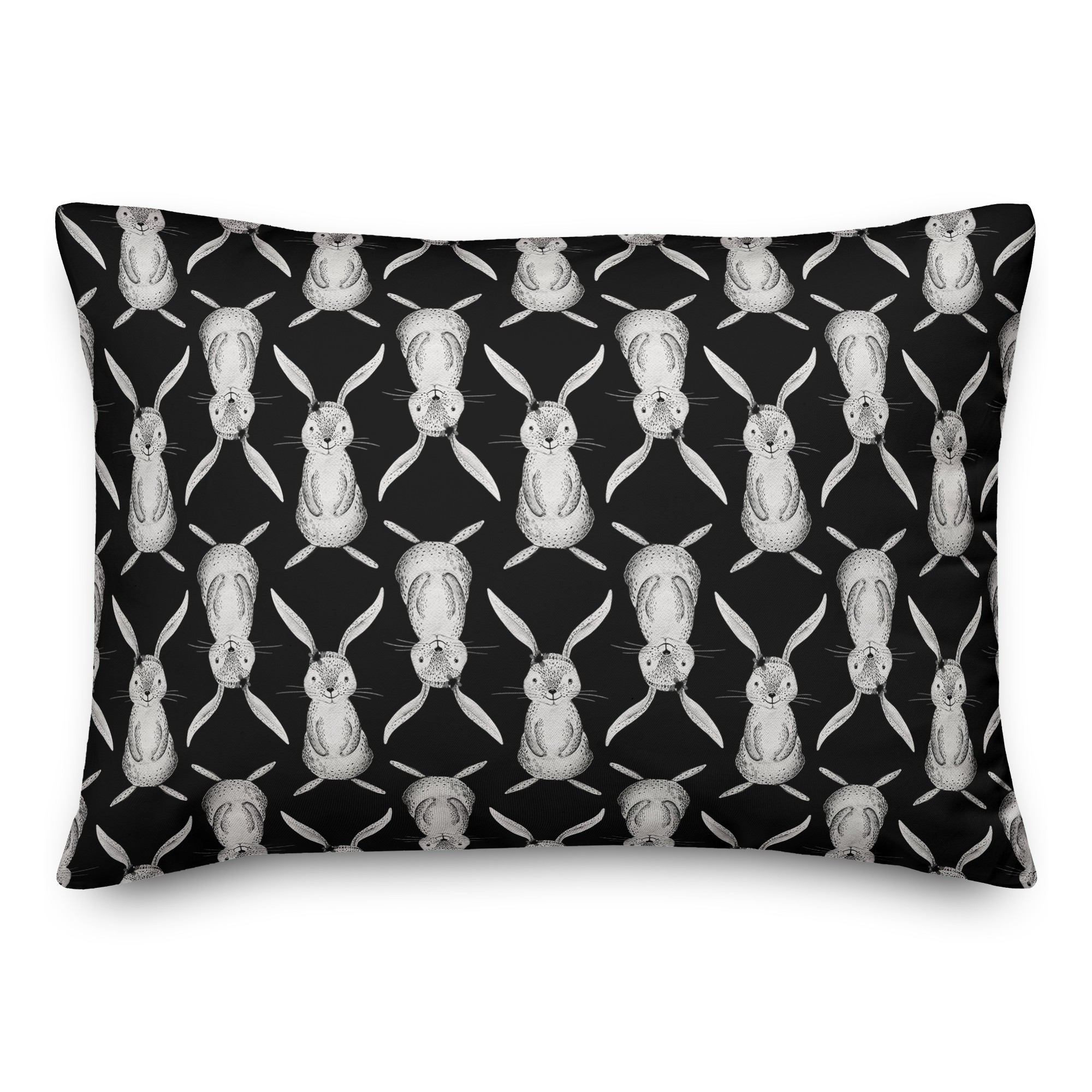 Modern Grey Bunnies Pillow