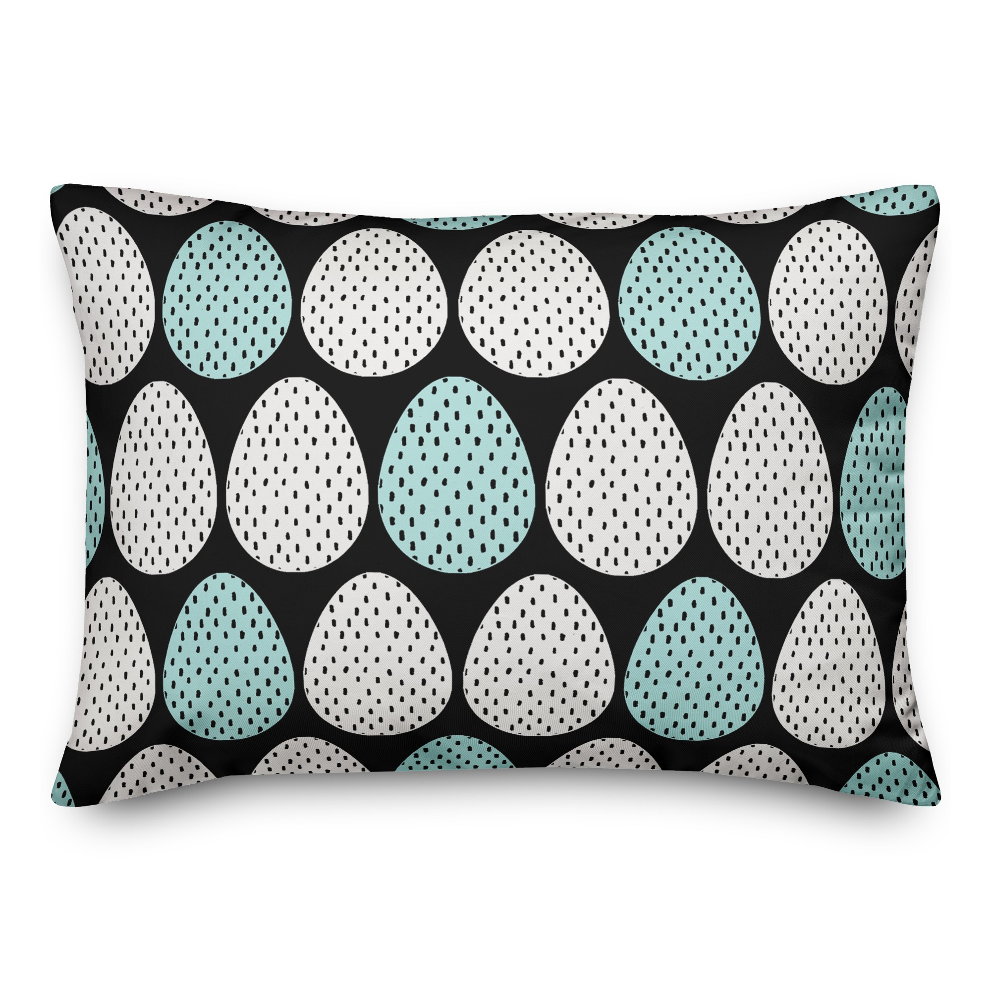 Blue and White Polka Dot Eggs Pillow