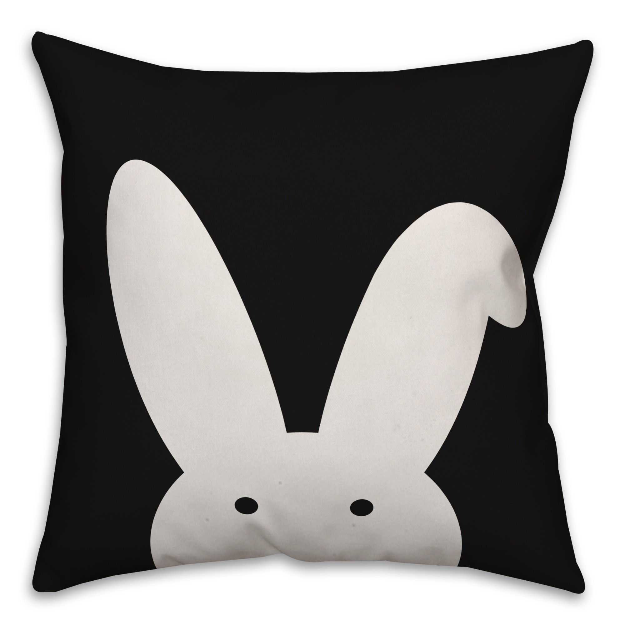 Modern Black and White Bunny Pillow