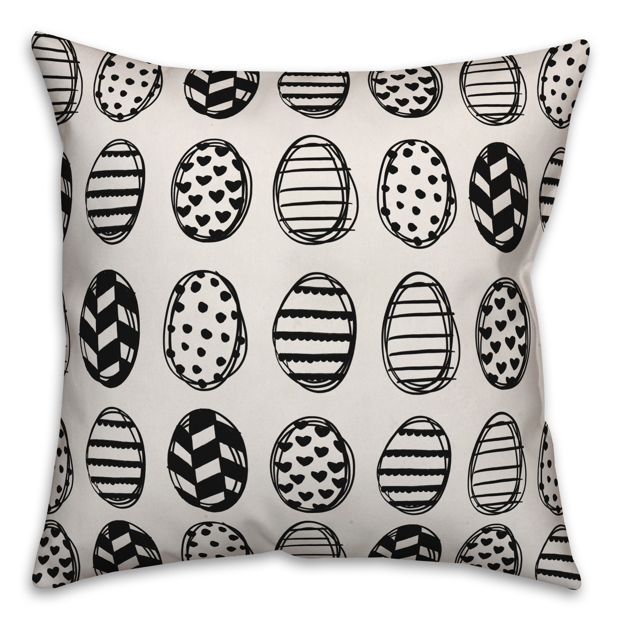 Black and White Egg Pattern Pillow