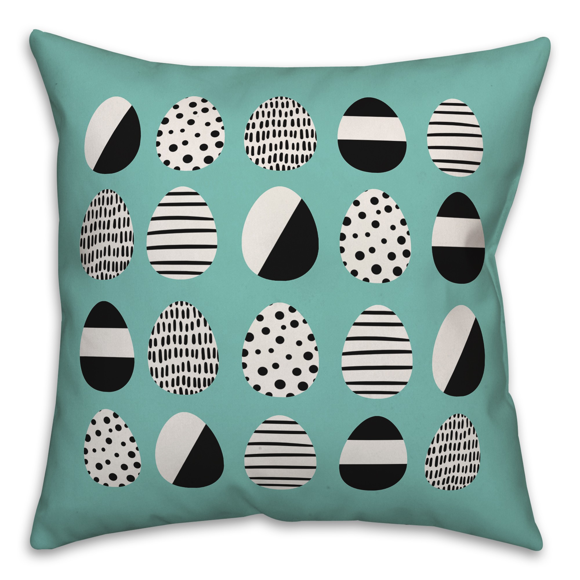 Retro Easter Egg Pattern Pillow