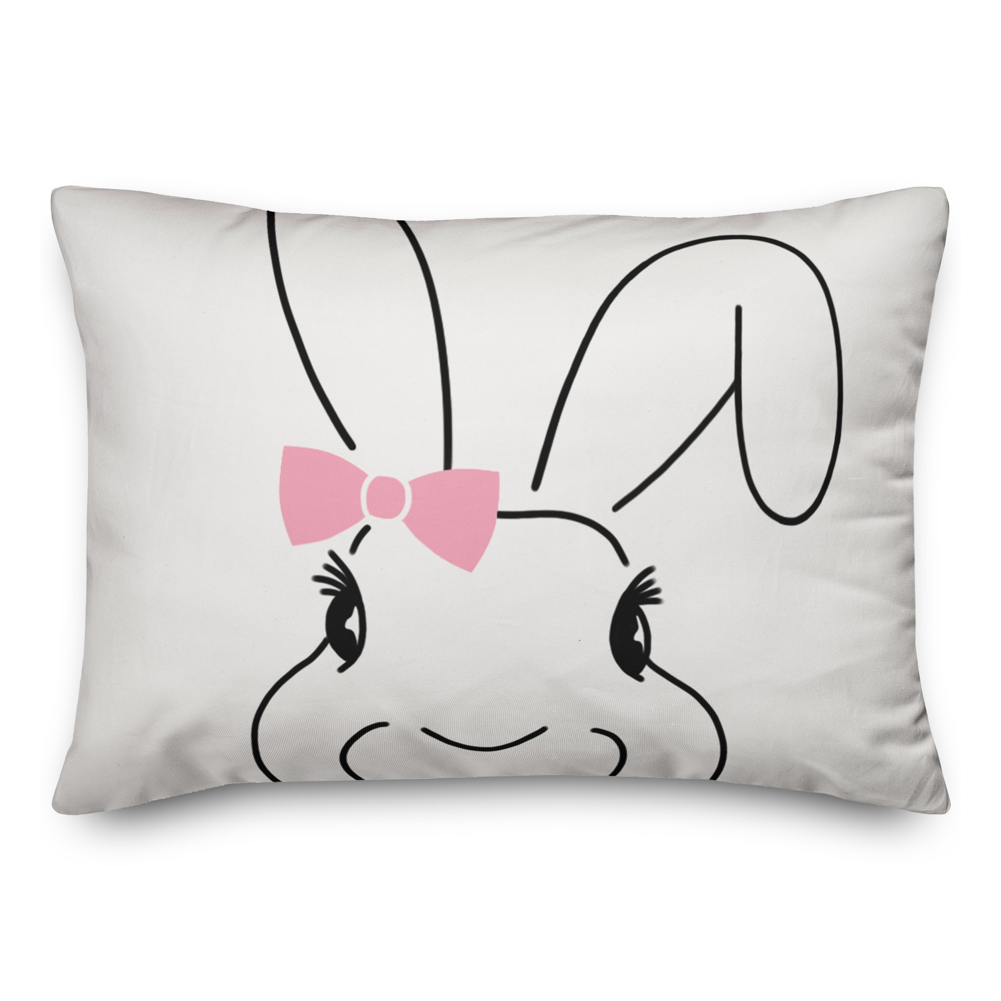 Cute Bunny with Bow Pillow