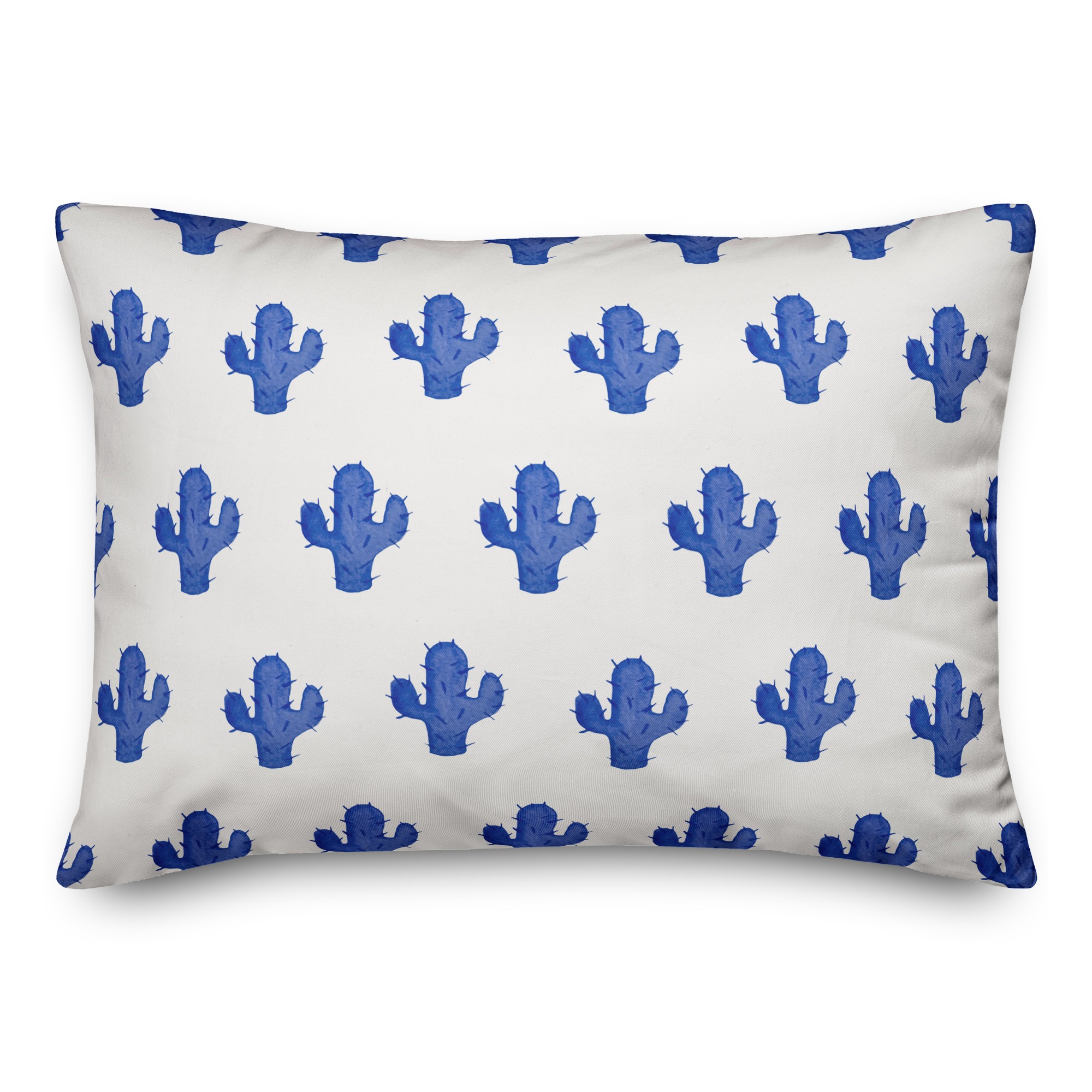 Blue Cacti Pattern 14x20 Spun Poly Pillow
